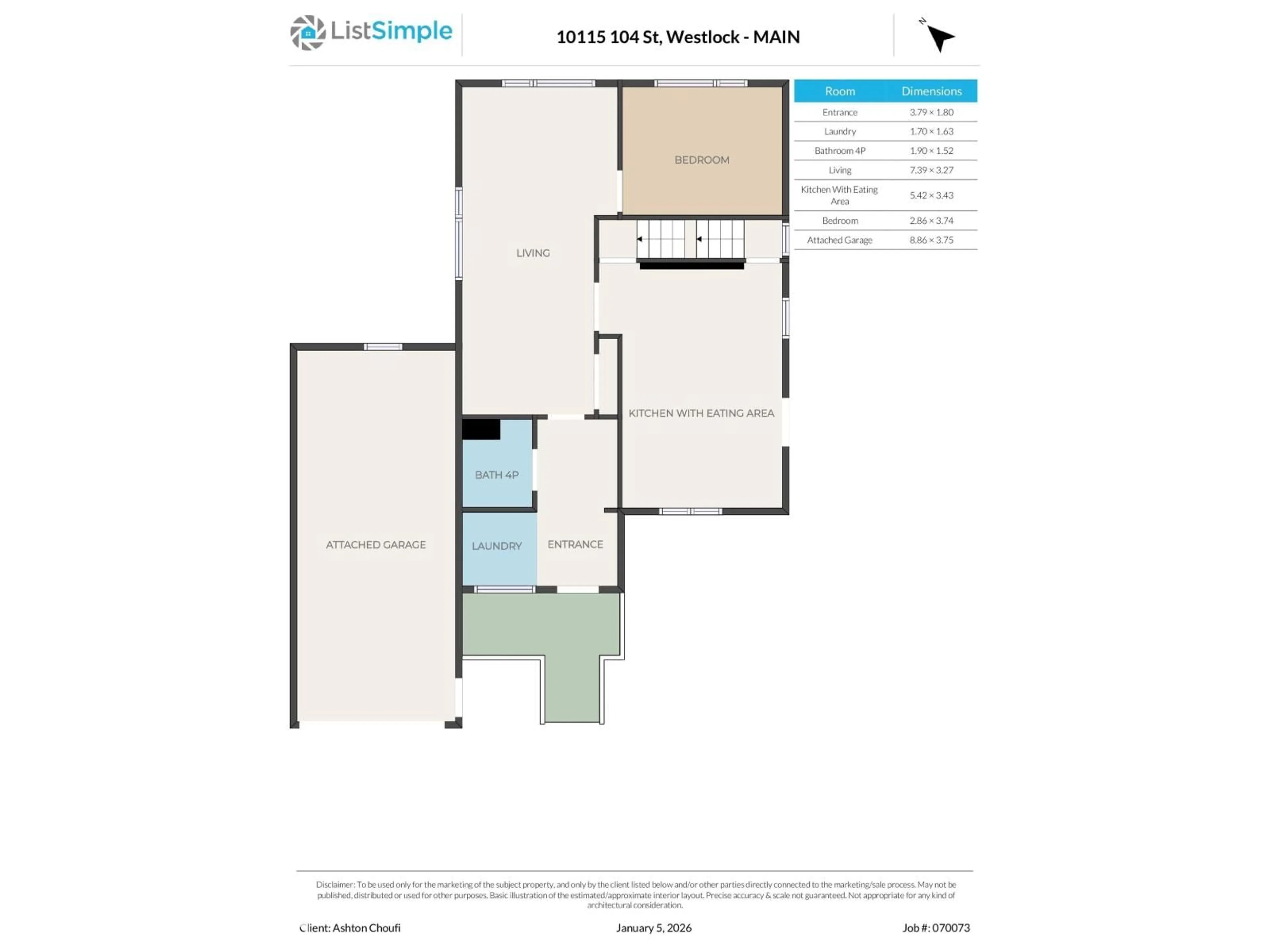 Floor plan for 10115 104, Westlock Alberta T9P1V3