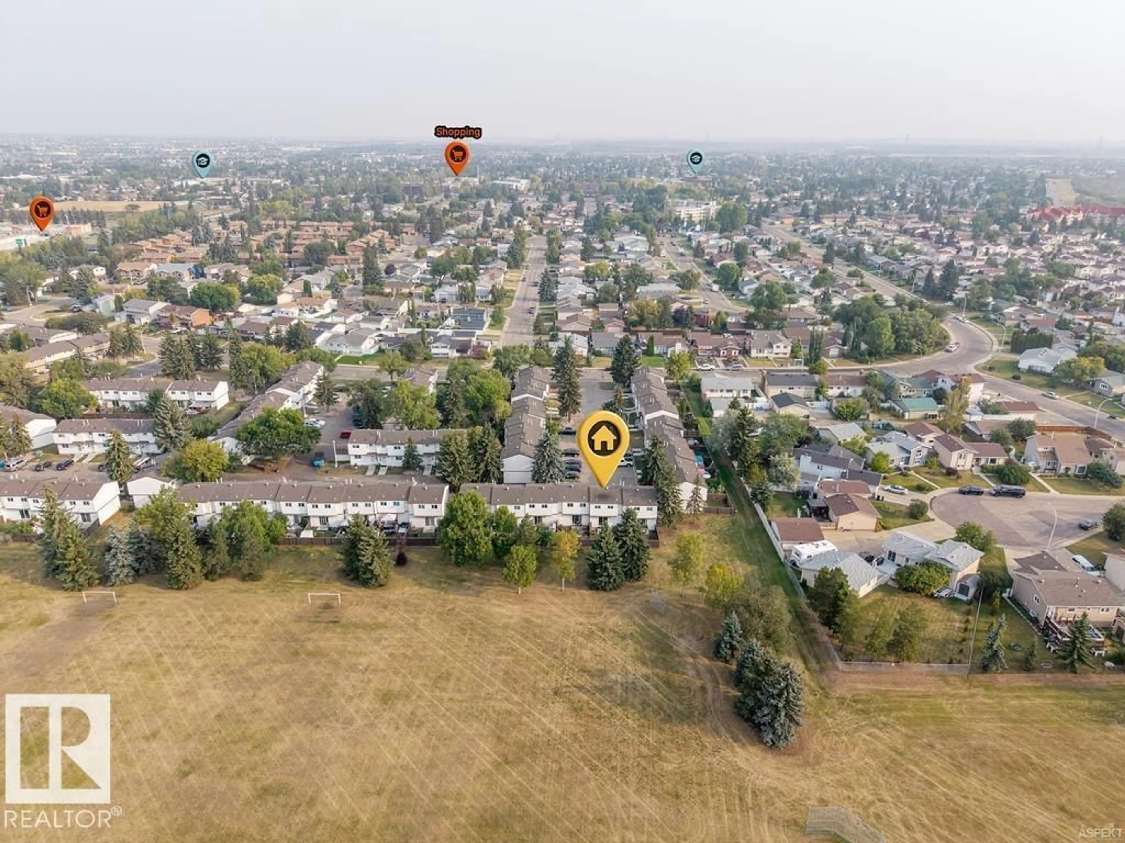A pic from outside/outdoor area/front of a property/back of a property/a pic from drone, mountain view for NW - 2551 135 AV, Edmonton Alberta T5A3S5