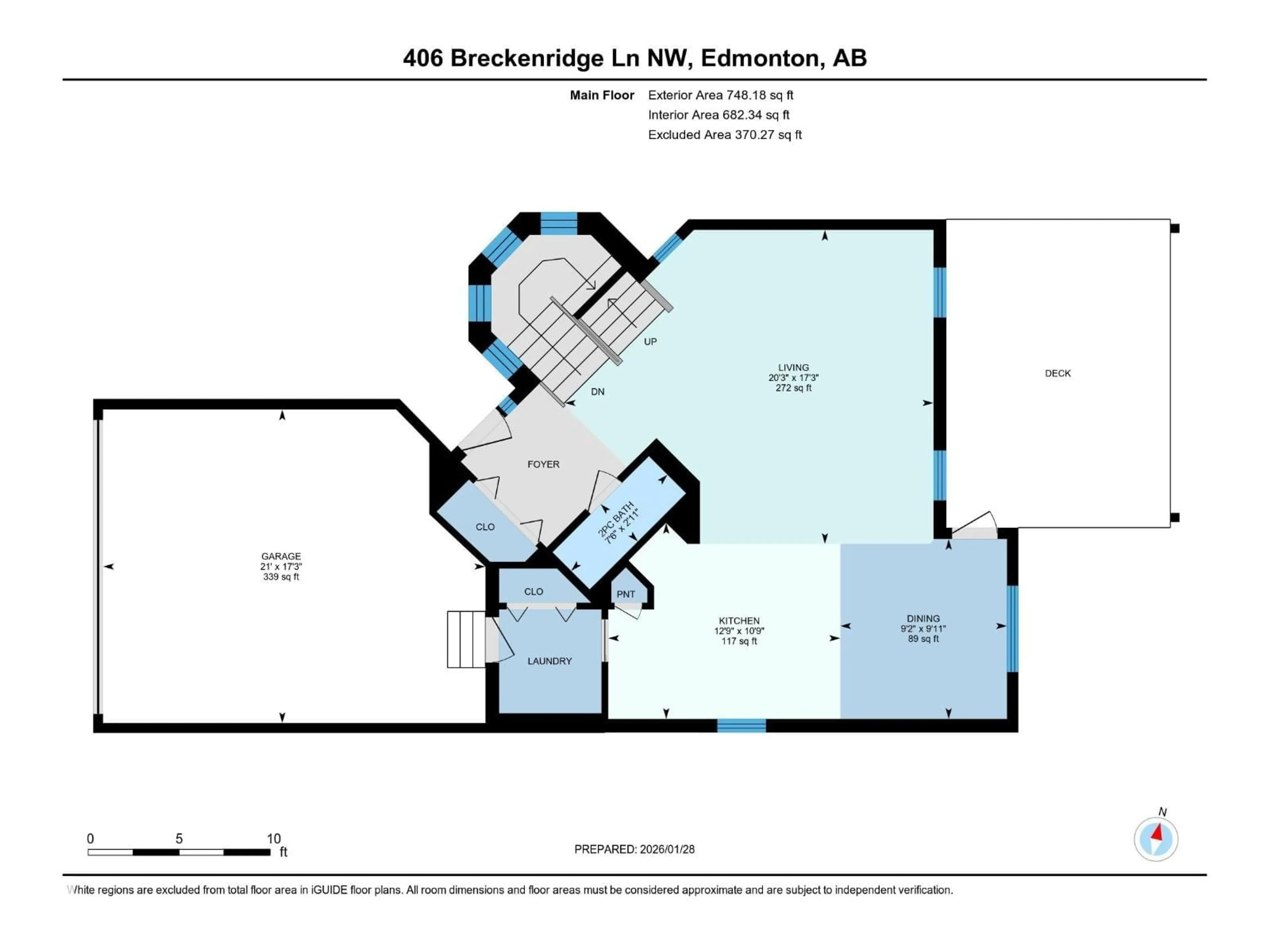 Floor plan for 406 BRECKENRIDGE LN, Edmonton Alberta T5T6E3