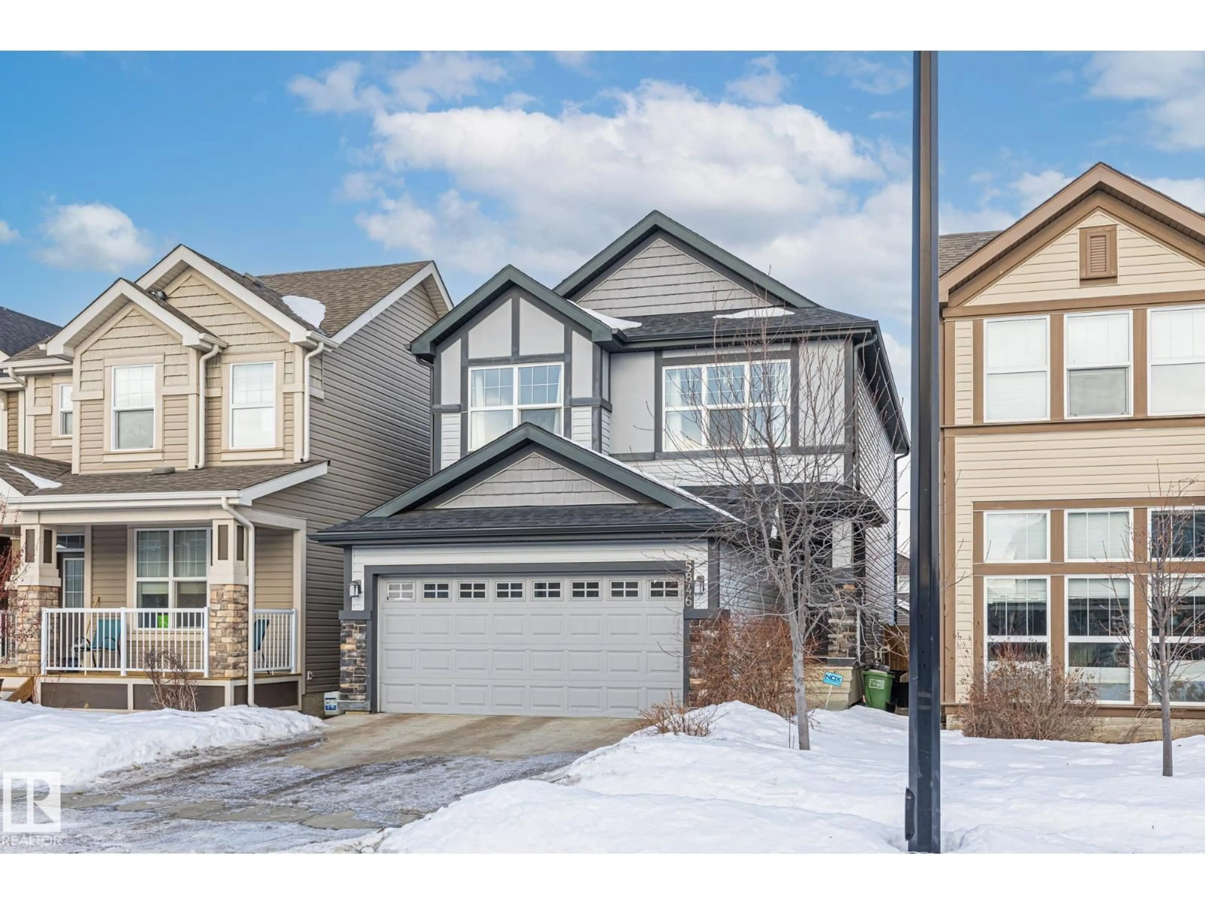 Home with vinyl exterior material, street for 5846 ANTHONY CR, Edmonton Alberta T6W3H5
