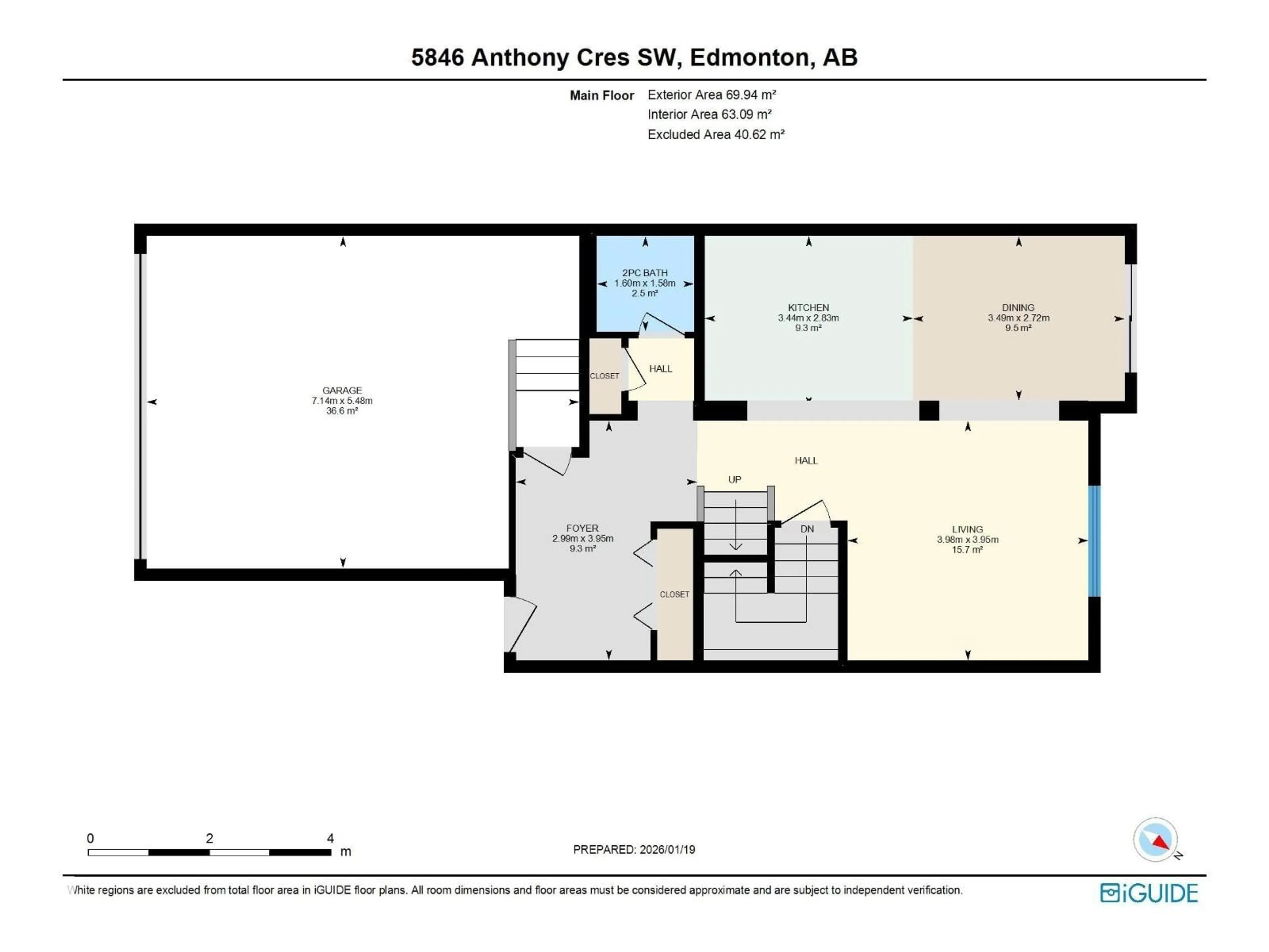 Floor plan for 5846 ANTHONY CR, Edmonton Alberta T6W3H5