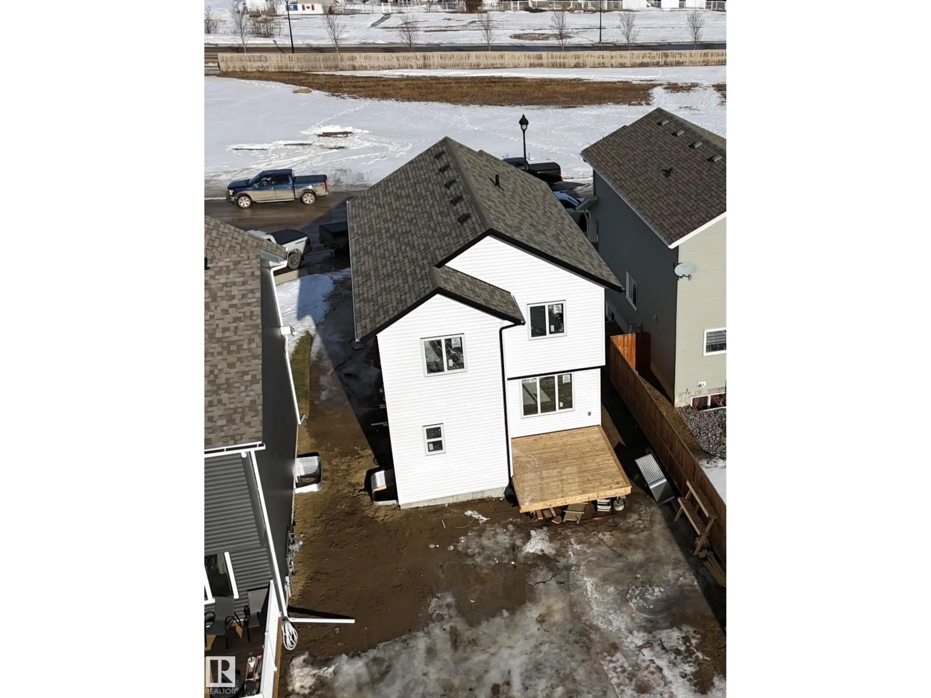 A pic from outside/outdoor area/front of a property/back of a property/a pic from drone, street for 4019 42 AV, Drayton Valley Alberta T7A0B5