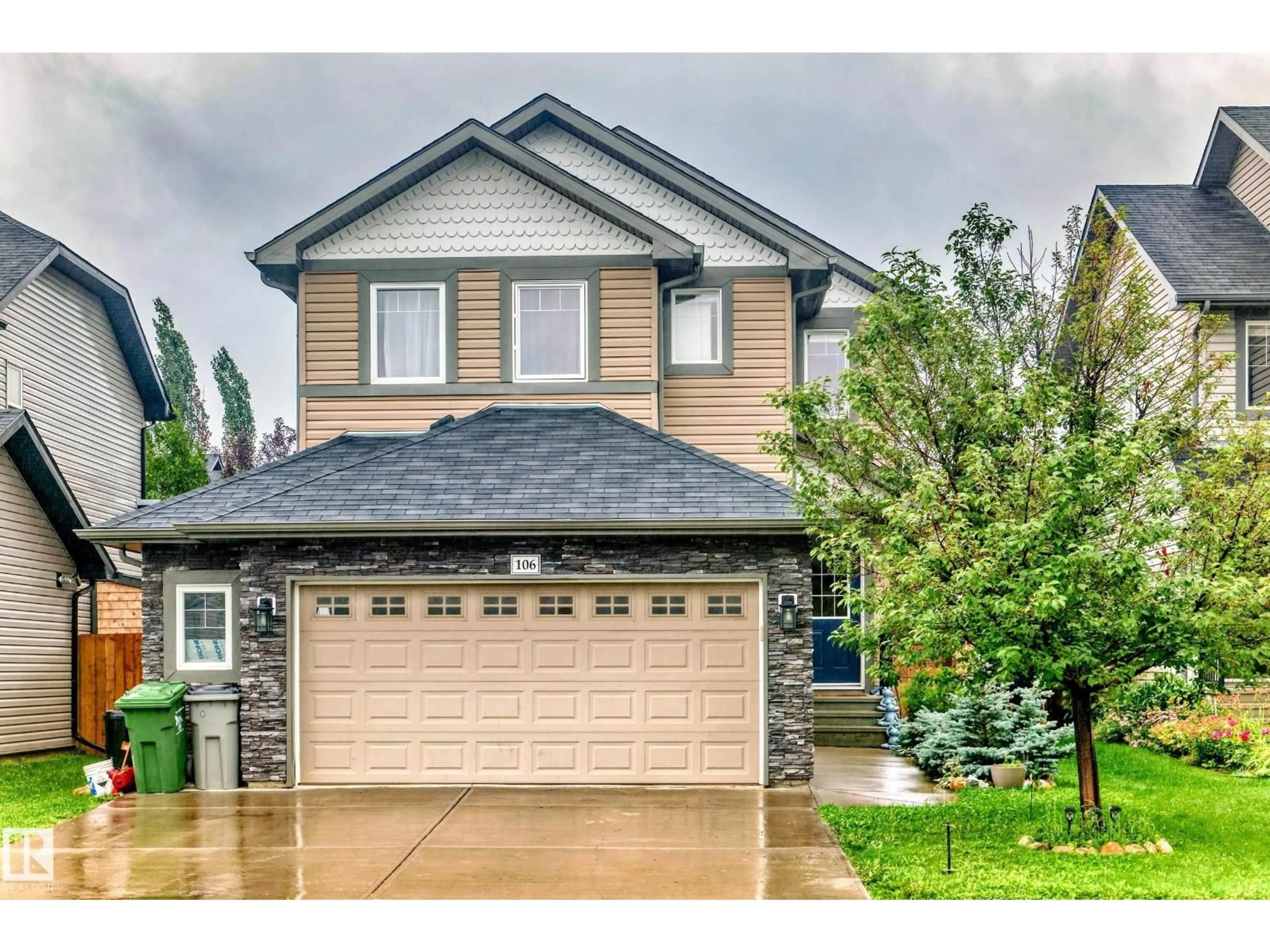 Home with brick exterior material, street for 106 RUE MONIQUE, Beaumont Alberta T4X0G3