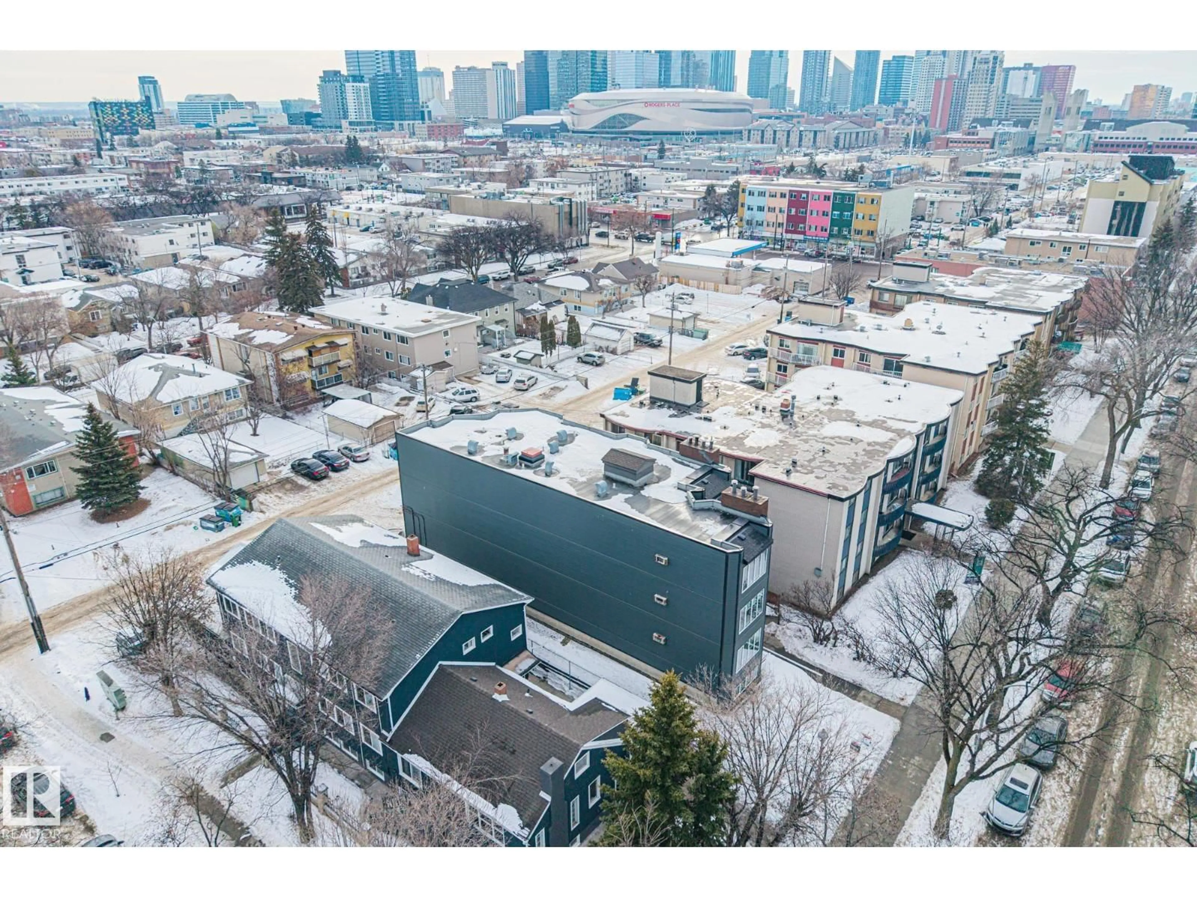 A pic from outside/outdoor area/front of a property/back of a property/a pic from drone, city buildings view from balcony for #201 - 10743 107 ST, Edmonton Alberta T5H2Y9