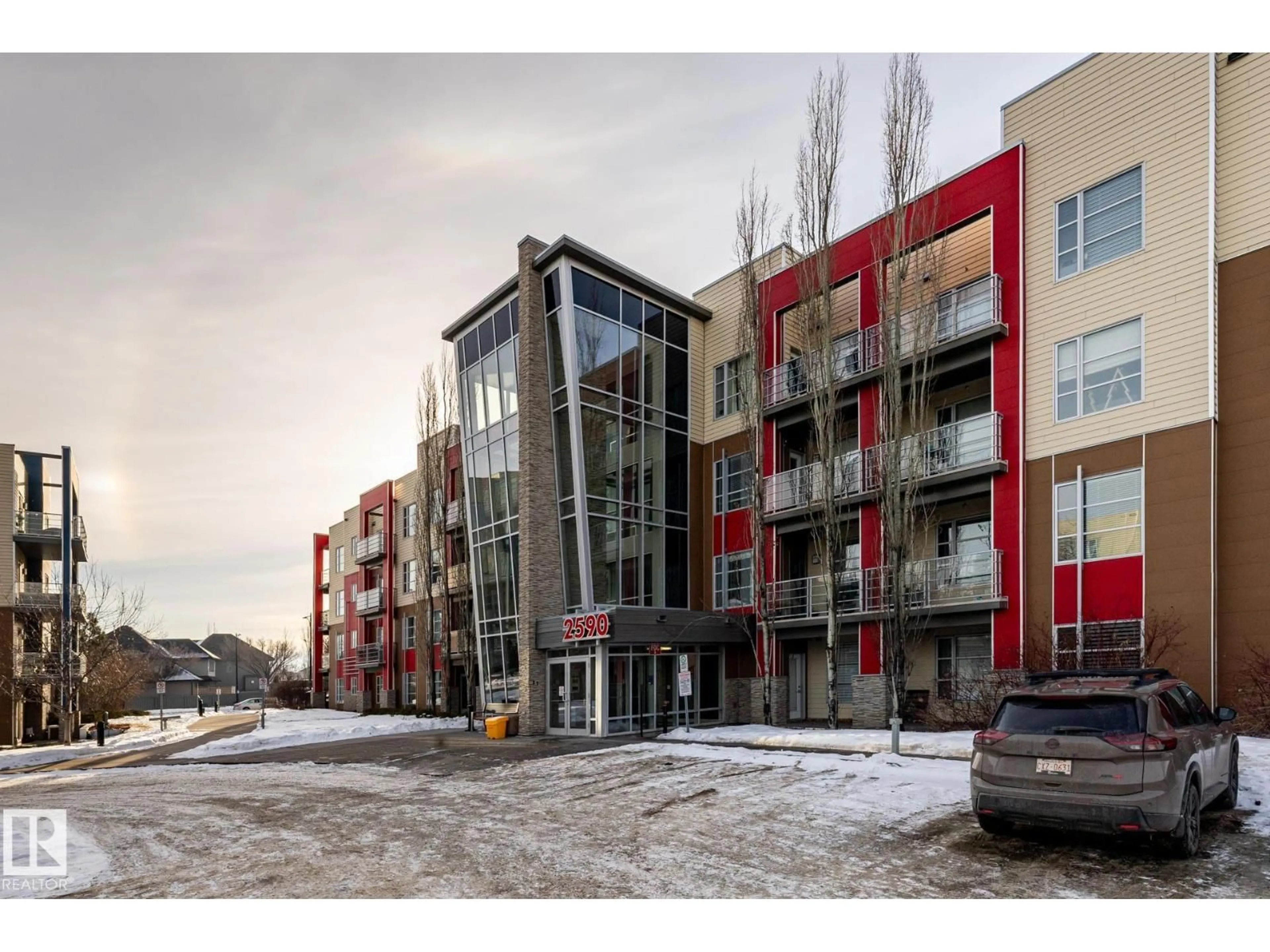 A pic from outside/outdoor area/front of a property/back of a property/a pic from drone, building for 407 - 2590 ANDERSON WY, Edmonton Alberta T6W0R2