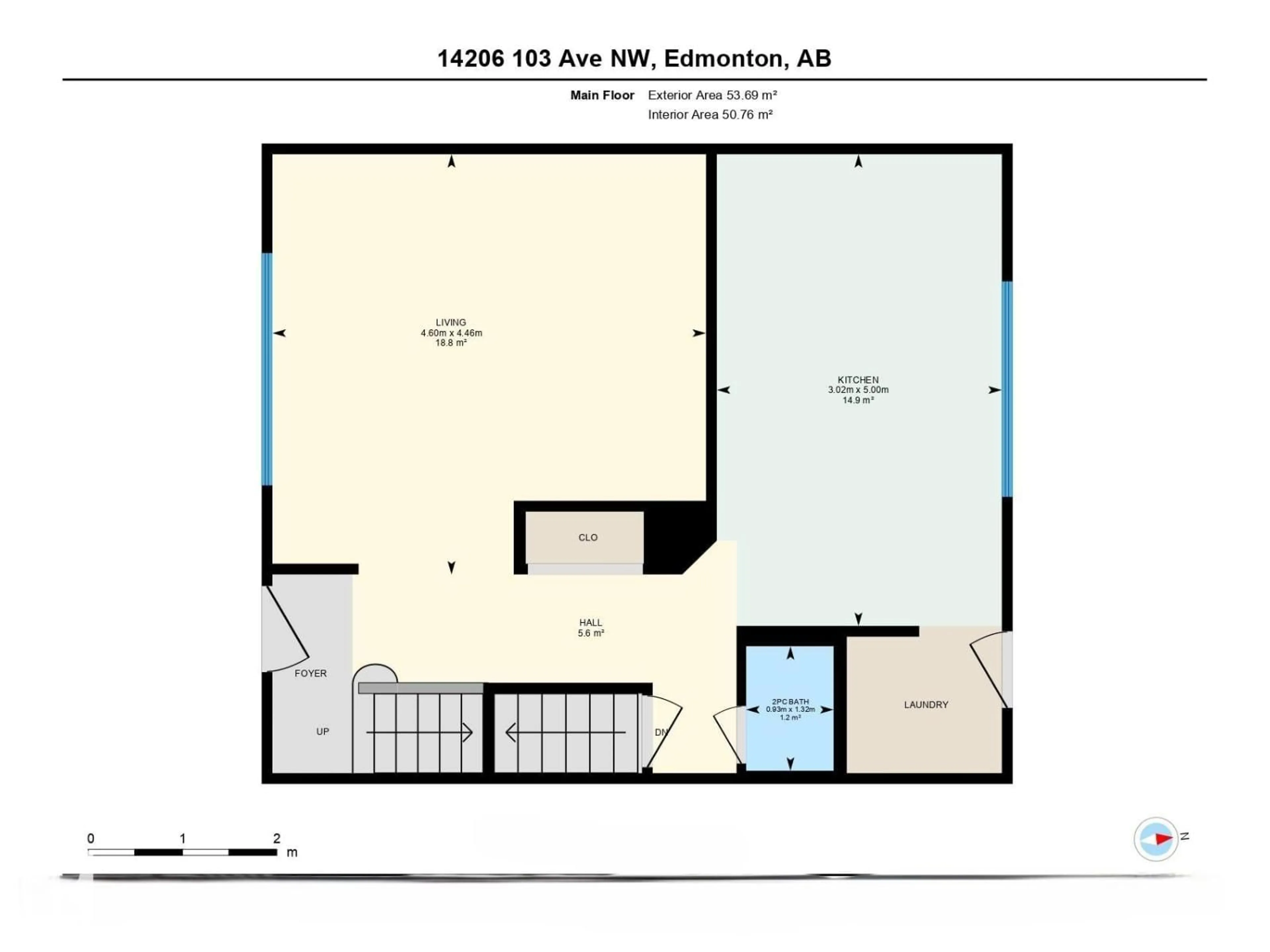 Floor plan for 14206 14208 14210 - 14204 103 AV, Edmonton Alberta T5N0S8