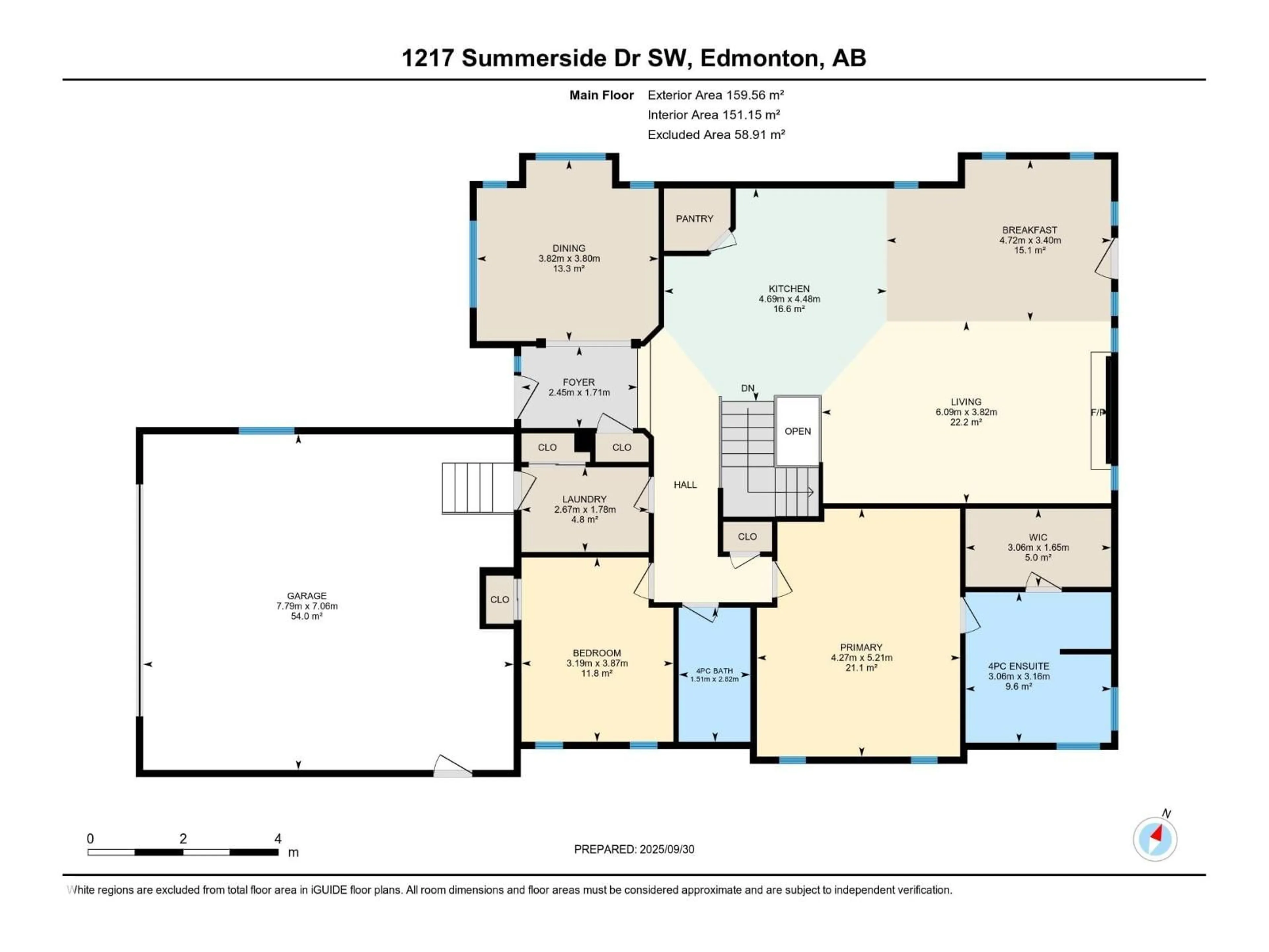 Floor plan for 1217 SUMMERSIDE DR, Edmonton Alberta T6X1C5