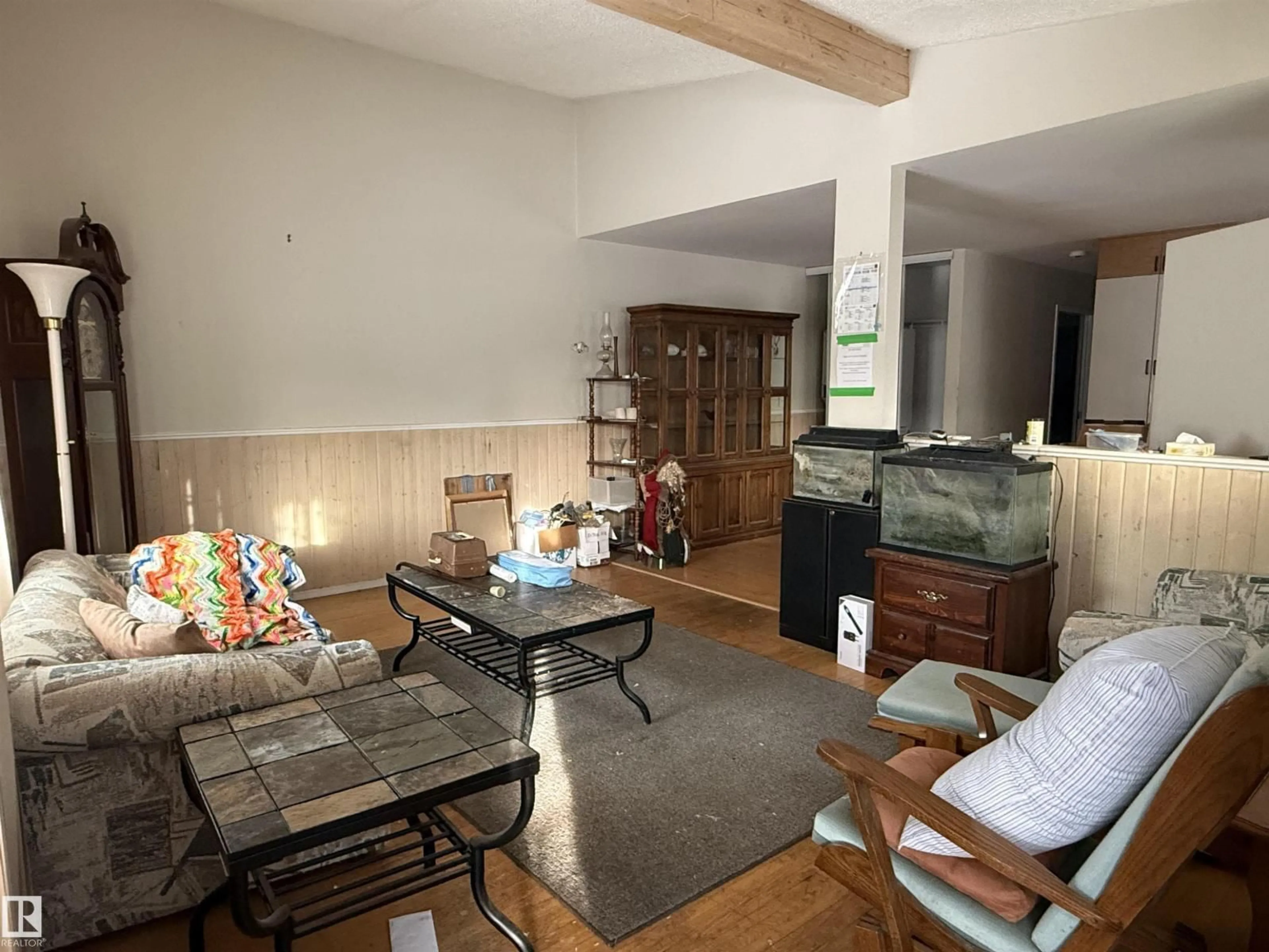 Living room with furniture, unknown for NW - 13107 82 ST, Edmonton Alberta T5E2T4