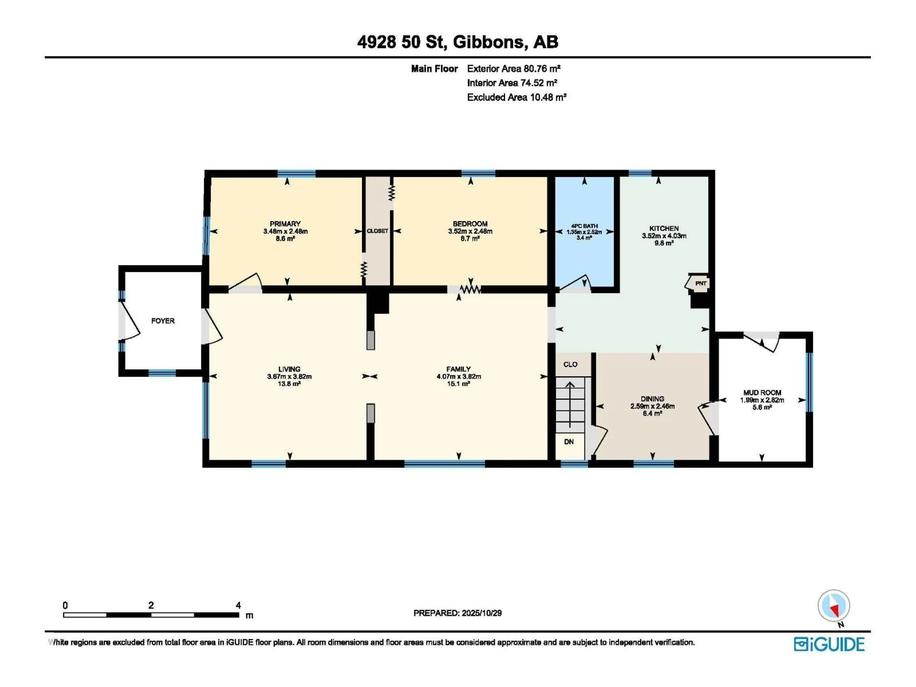 Floor plan for 4928 50 ST, Gibbons Alberta T0A1N0
