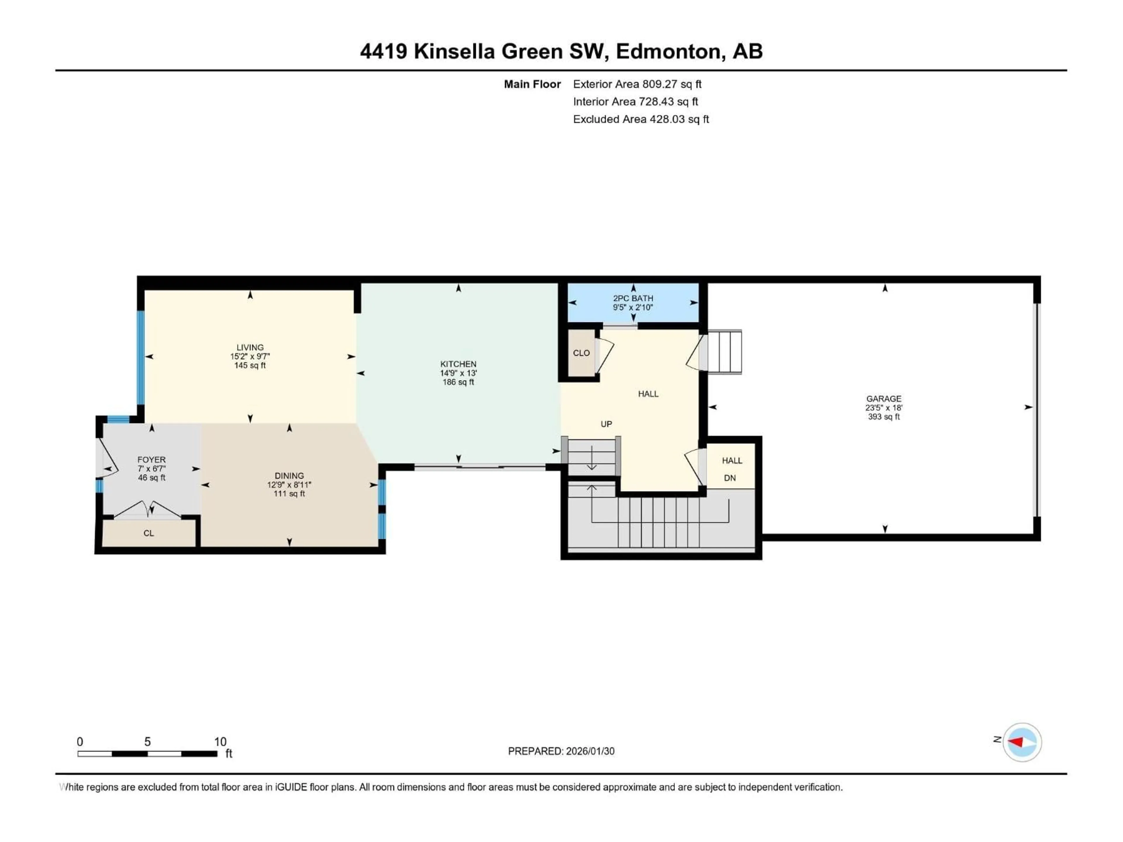 Floor plan for 4419 KINSELLA GREEN GR, Edmonton Alberta T6W4J9