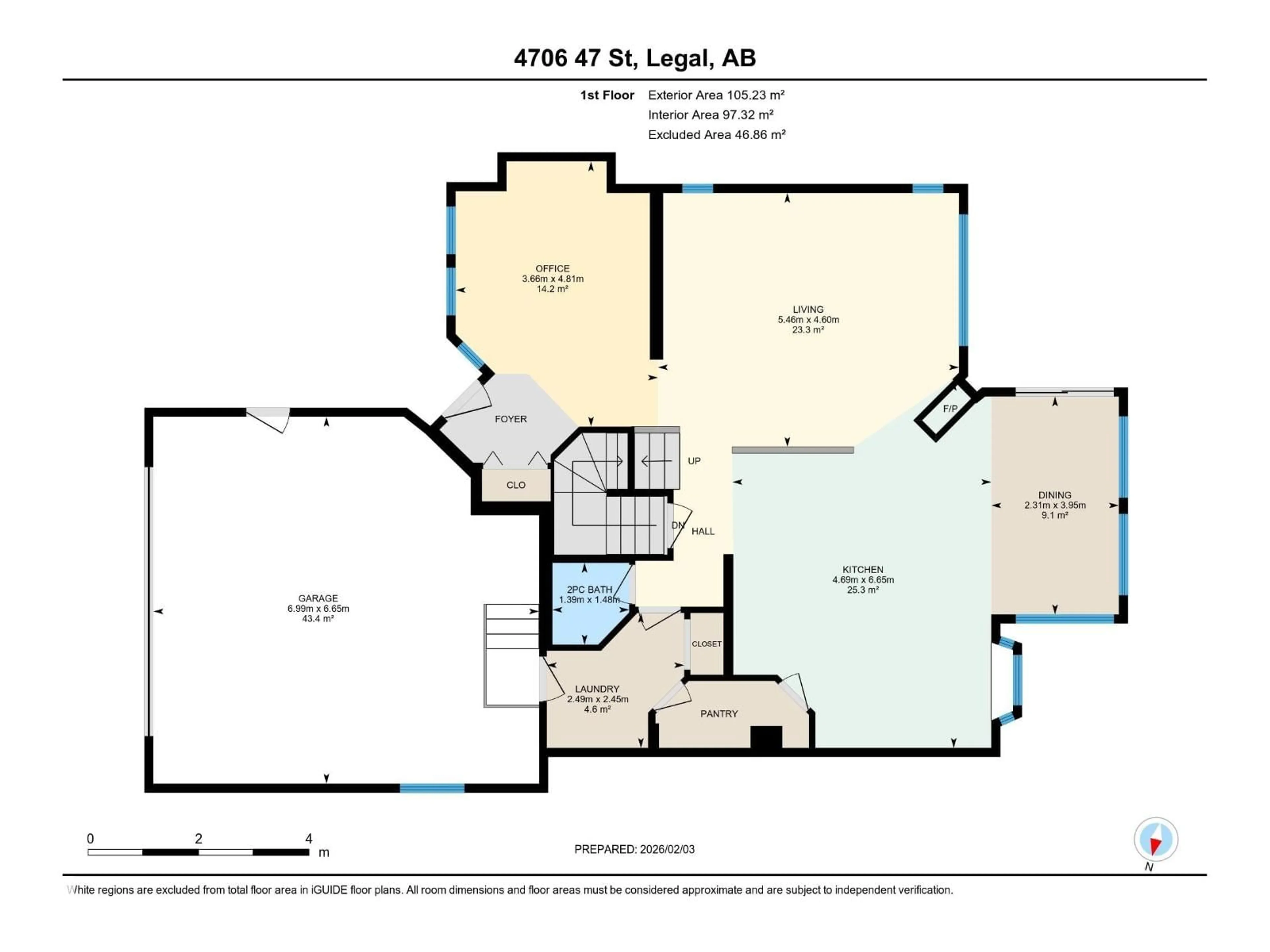 Floor plan for 4706 47 ST, Legal Alberta T0G1L0