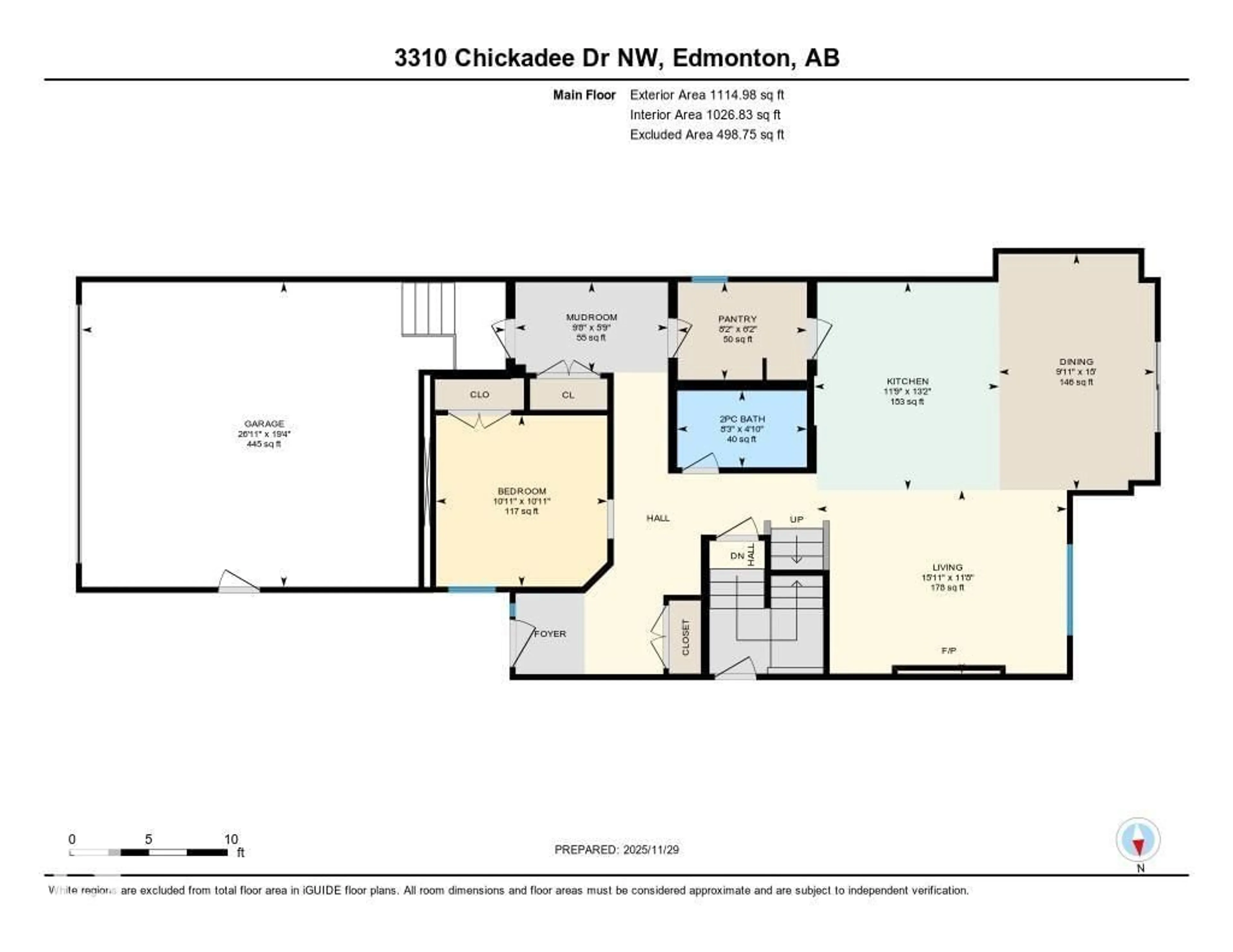 Floor plan for 3310 CHICKADEE DR, Edmonton Alberta T5S0V5