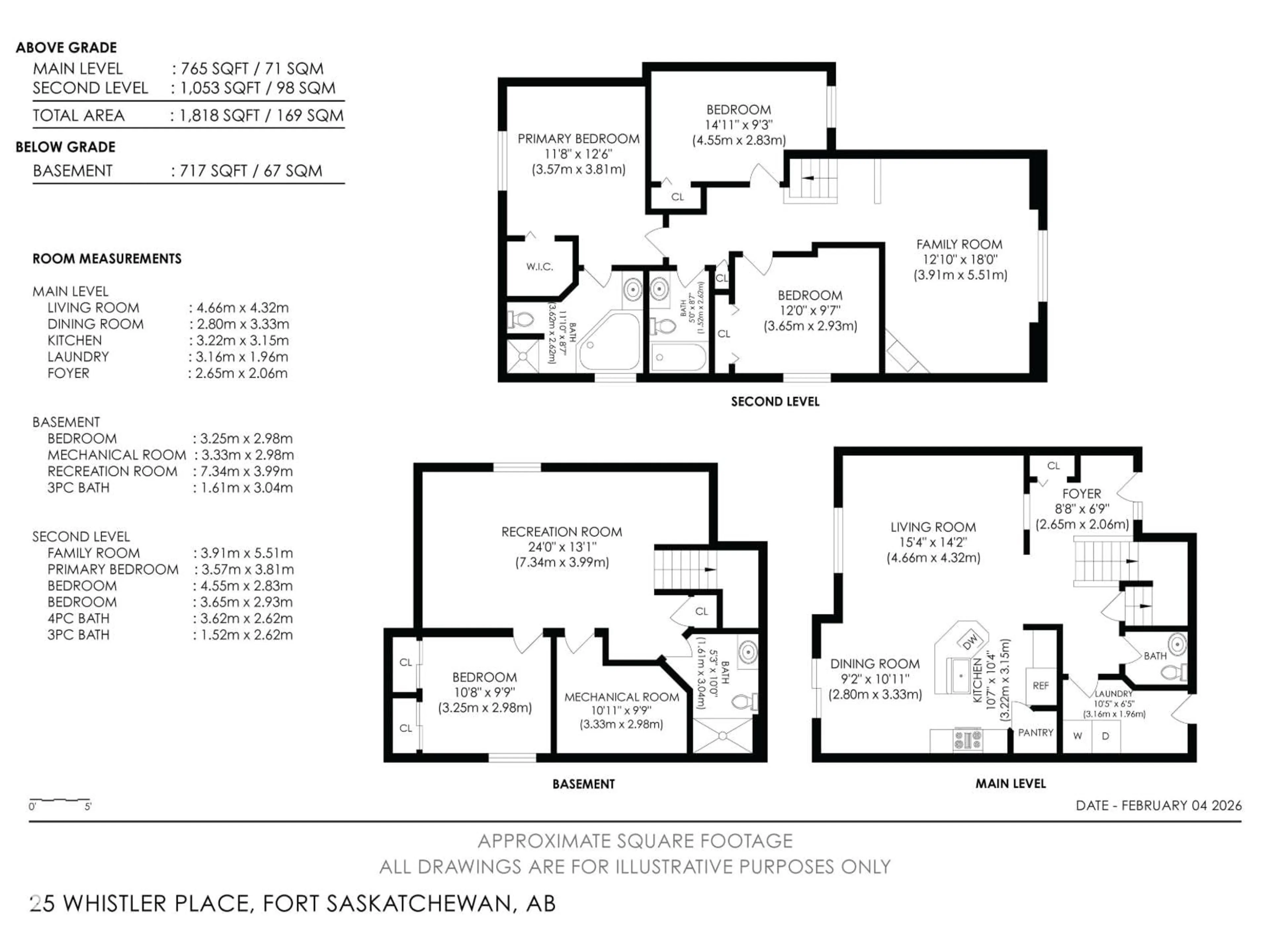 Floor plan for 25 WHISTLER, Fort Saskatchewan Alberta T8L0B4