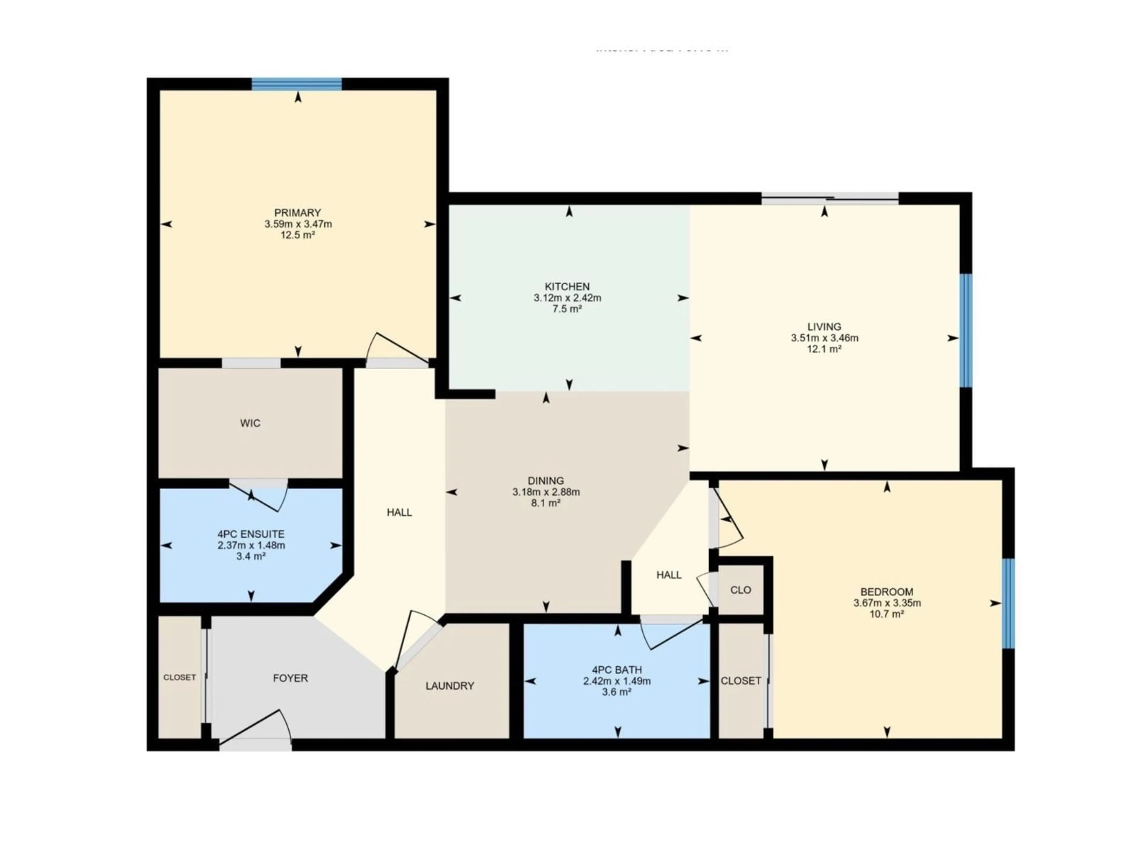 Floor plan for 109 16221 95 ST NW, Edmonton Alberta T5Z3V3