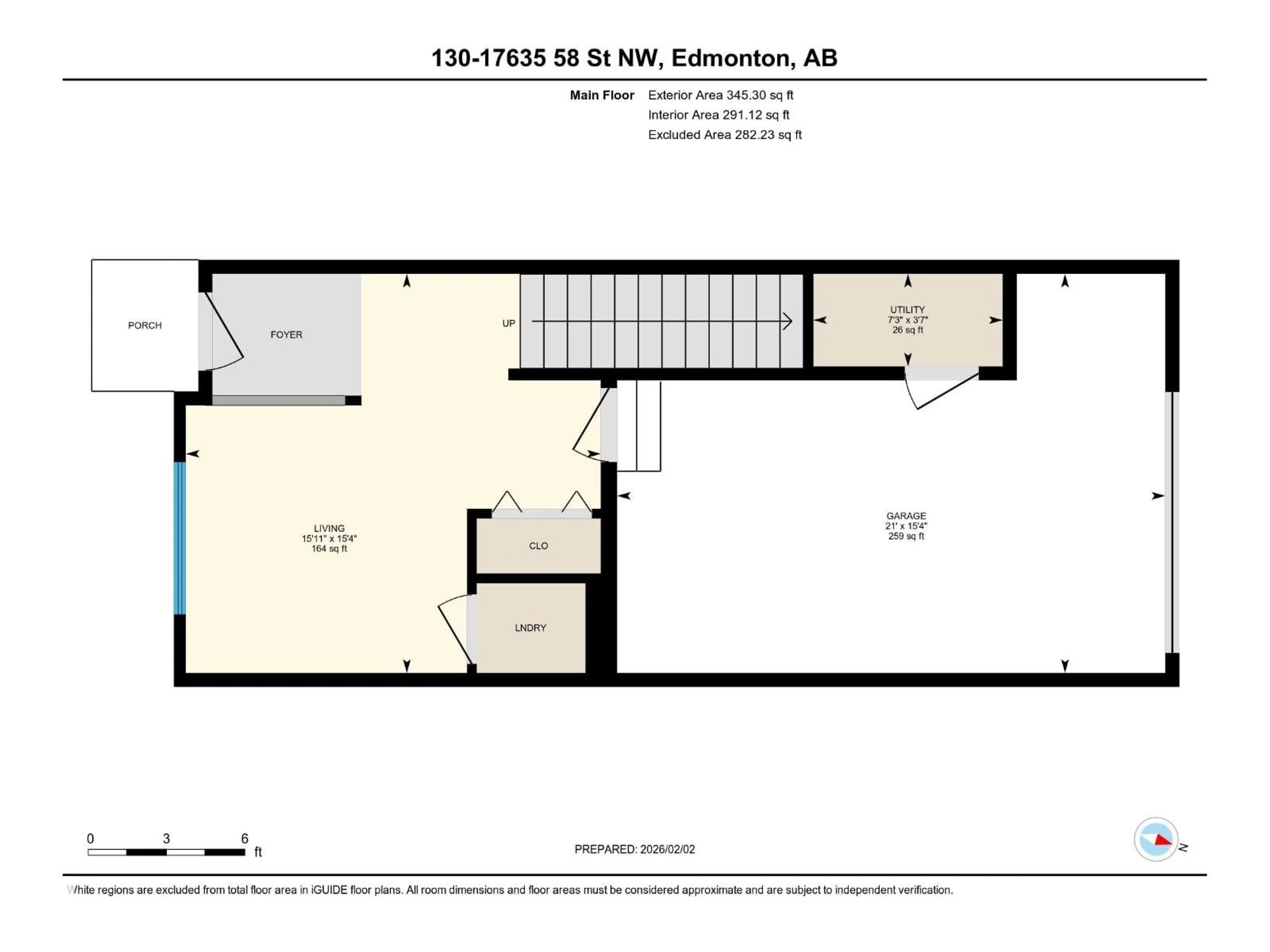 Floor plan for 130 17635 58 ST NW, Edmonton Alberta T5Y4C2