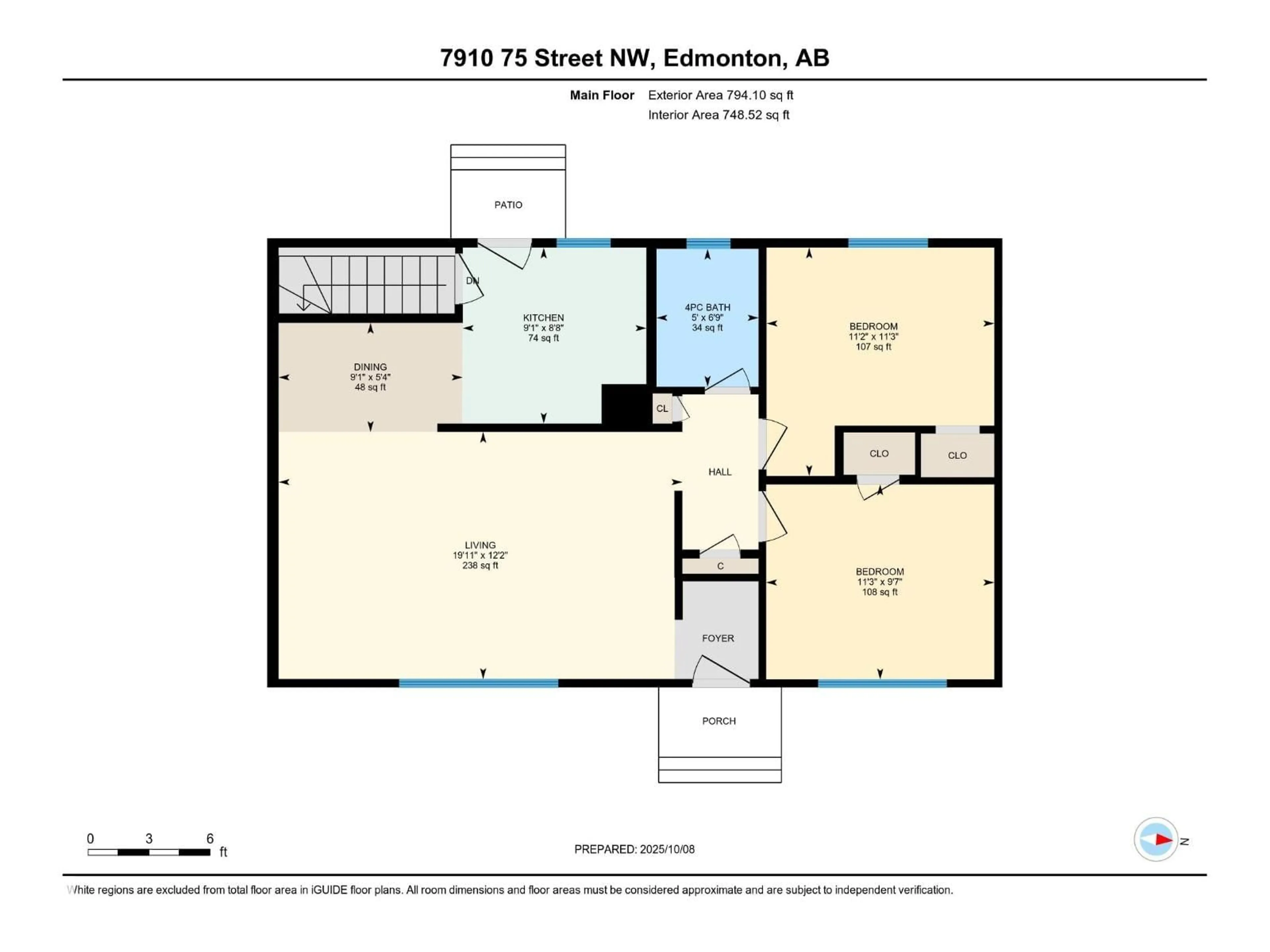 Floor plan for 7910 75 ST, Edmonton Alberta T6C2G5