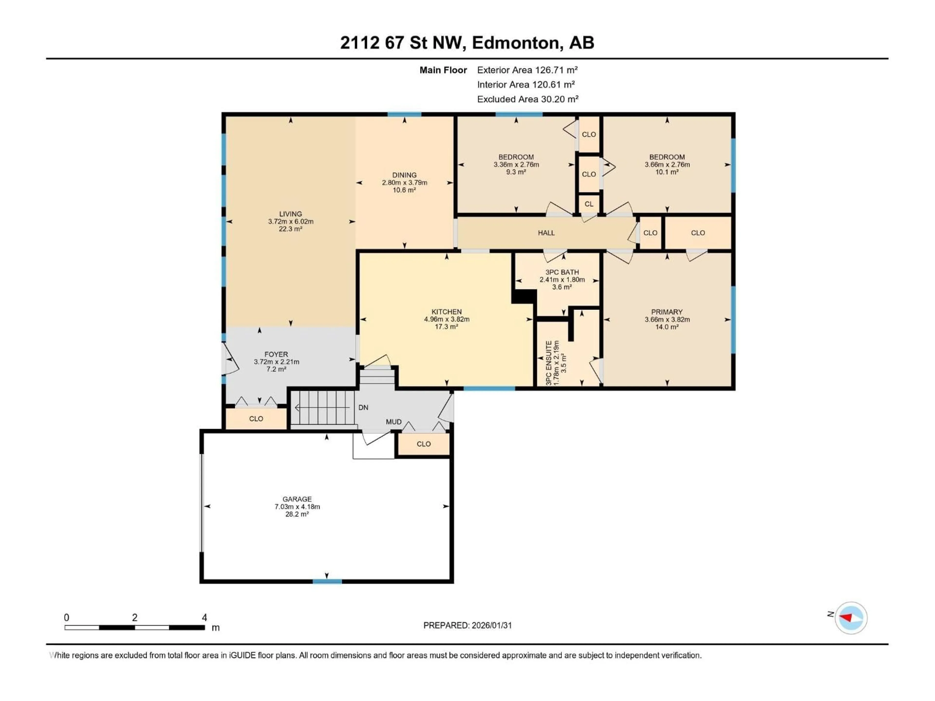 Floor plan for 2112 67 ST, Edmonton Alberta T6K2H8