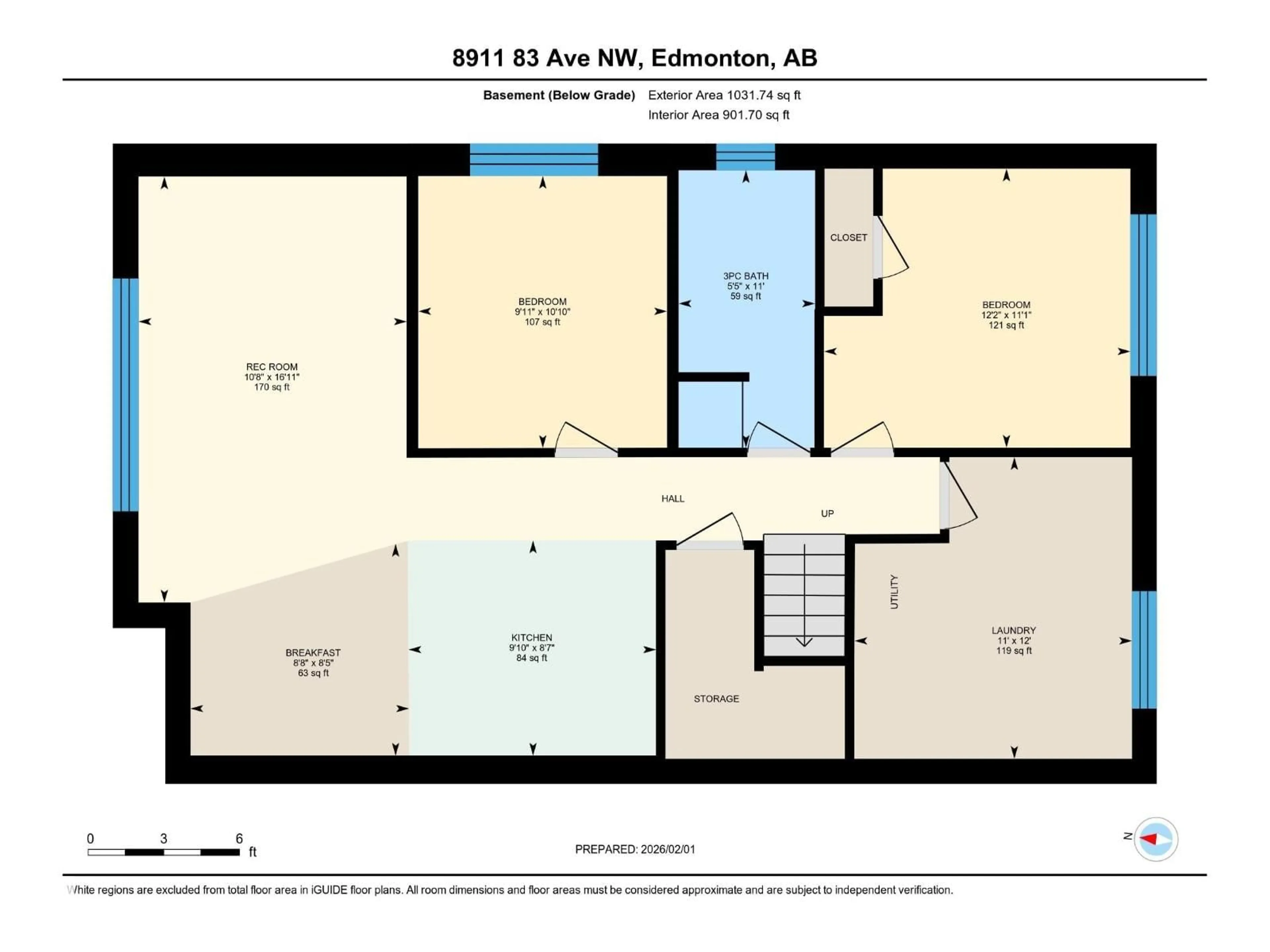 Floor plan for 8911 83 AV NW, Edmonton Alberta T6C1B4