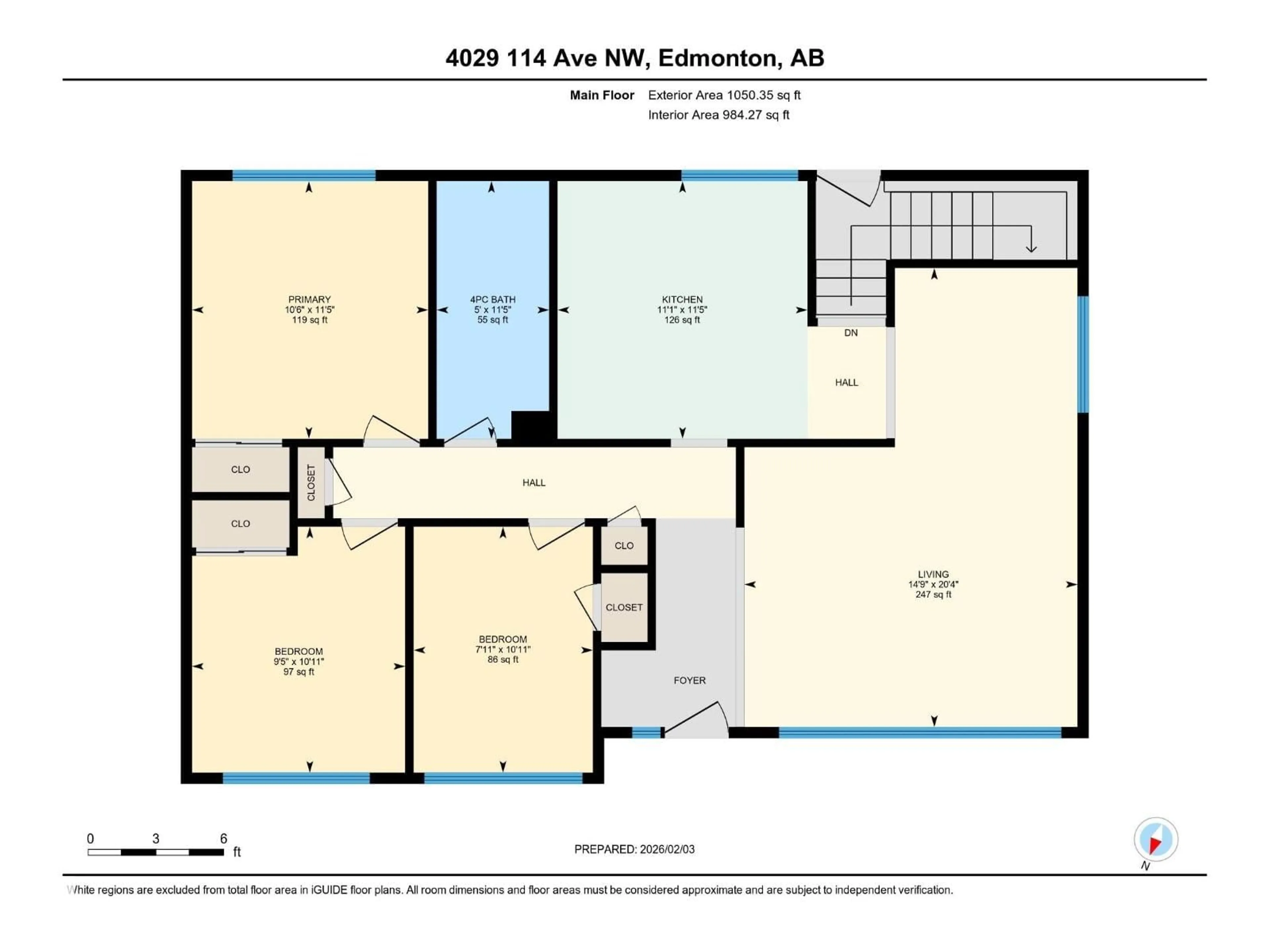 Floor plan for 4029 114 AV, Edmonton Alberta T5W0S9