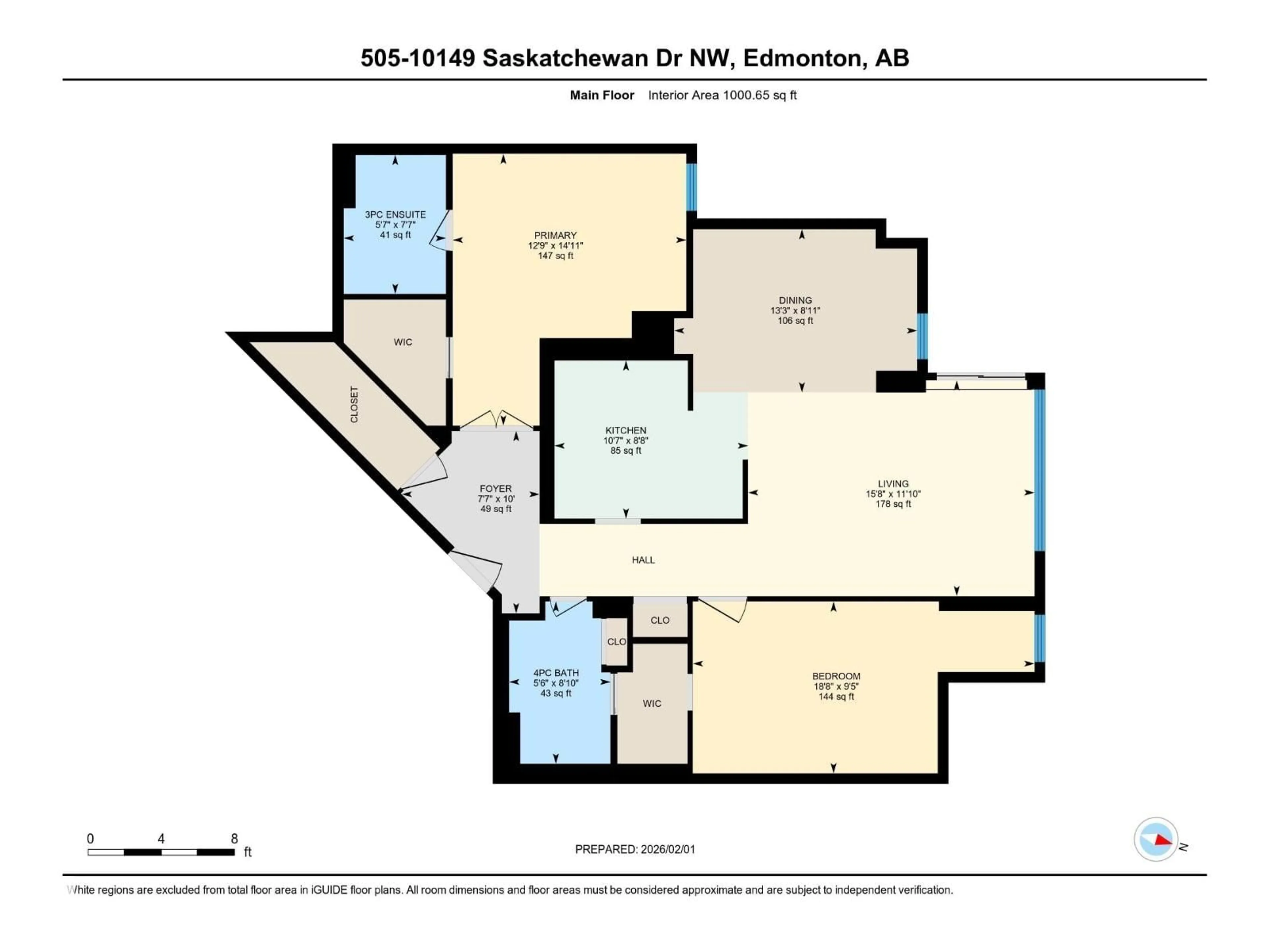 Floor plan for 10149 - 505 SASKATCHEWAN DR, Edmonton Alberta T6E4Y9