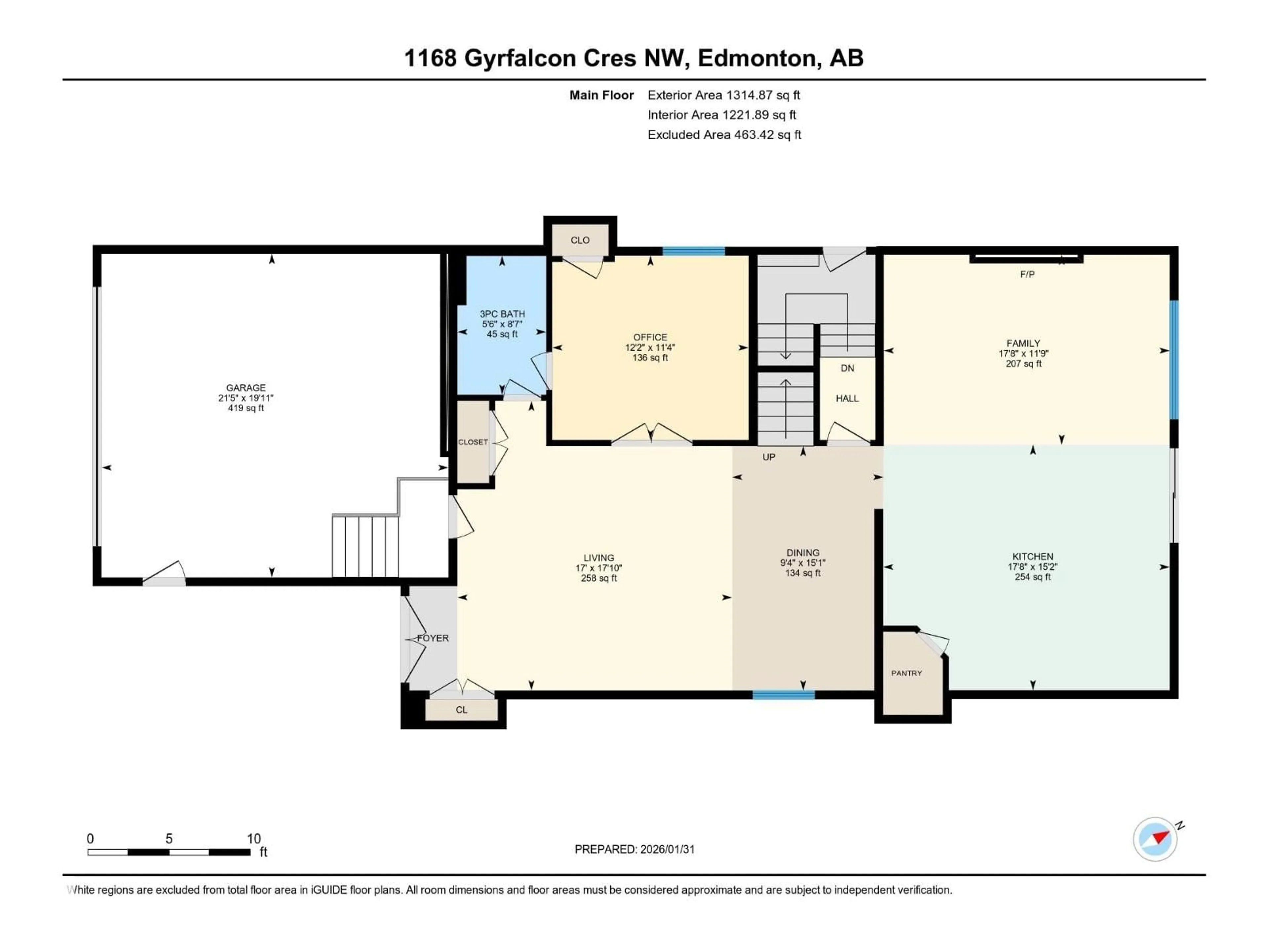 Floor plan for 1168 GYRFALCON CR, Edmonton Alberta T5S0S1