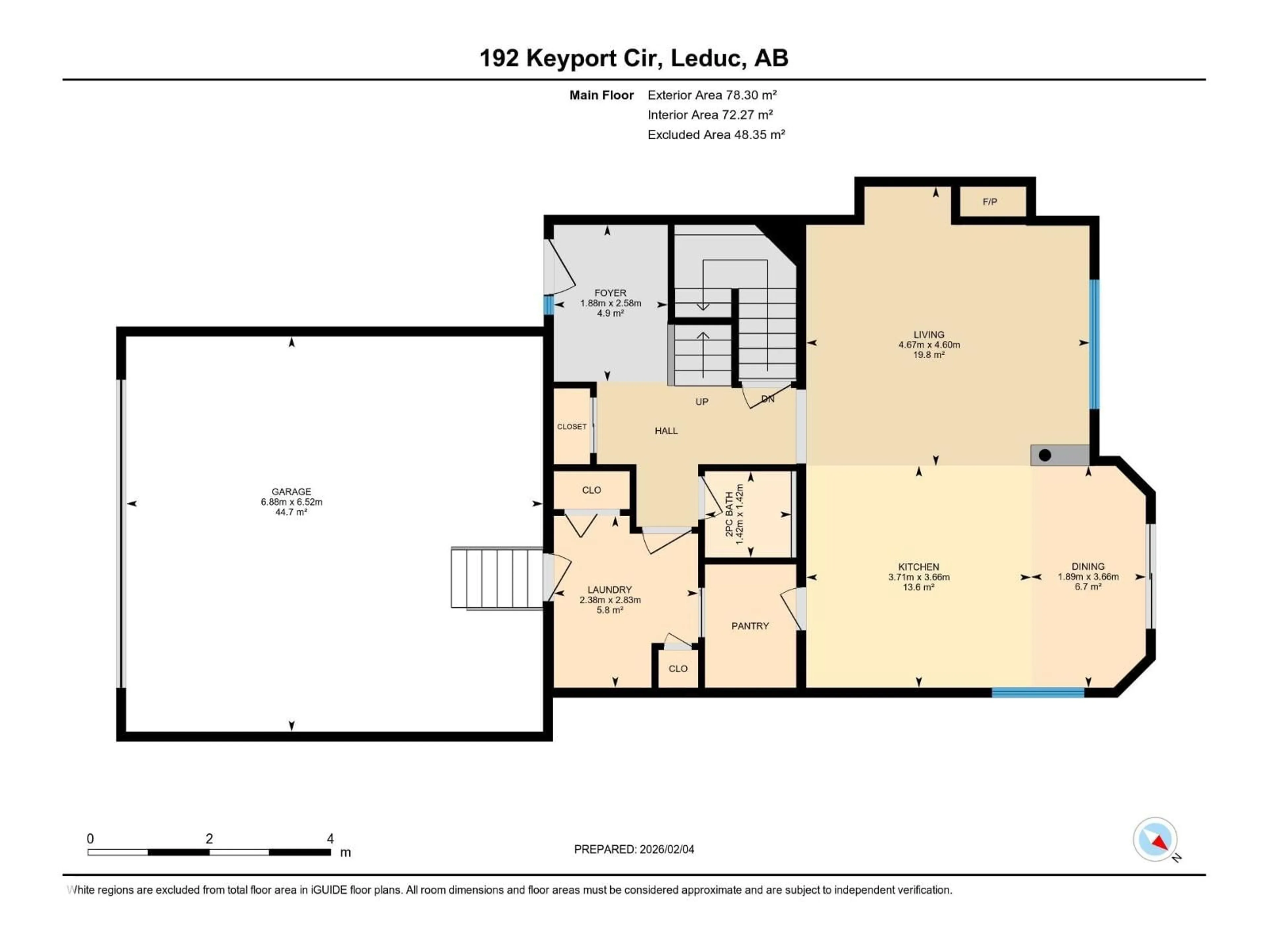Floor plan for 192 KEYPORT CI, Leduc Alberta T9E0J3