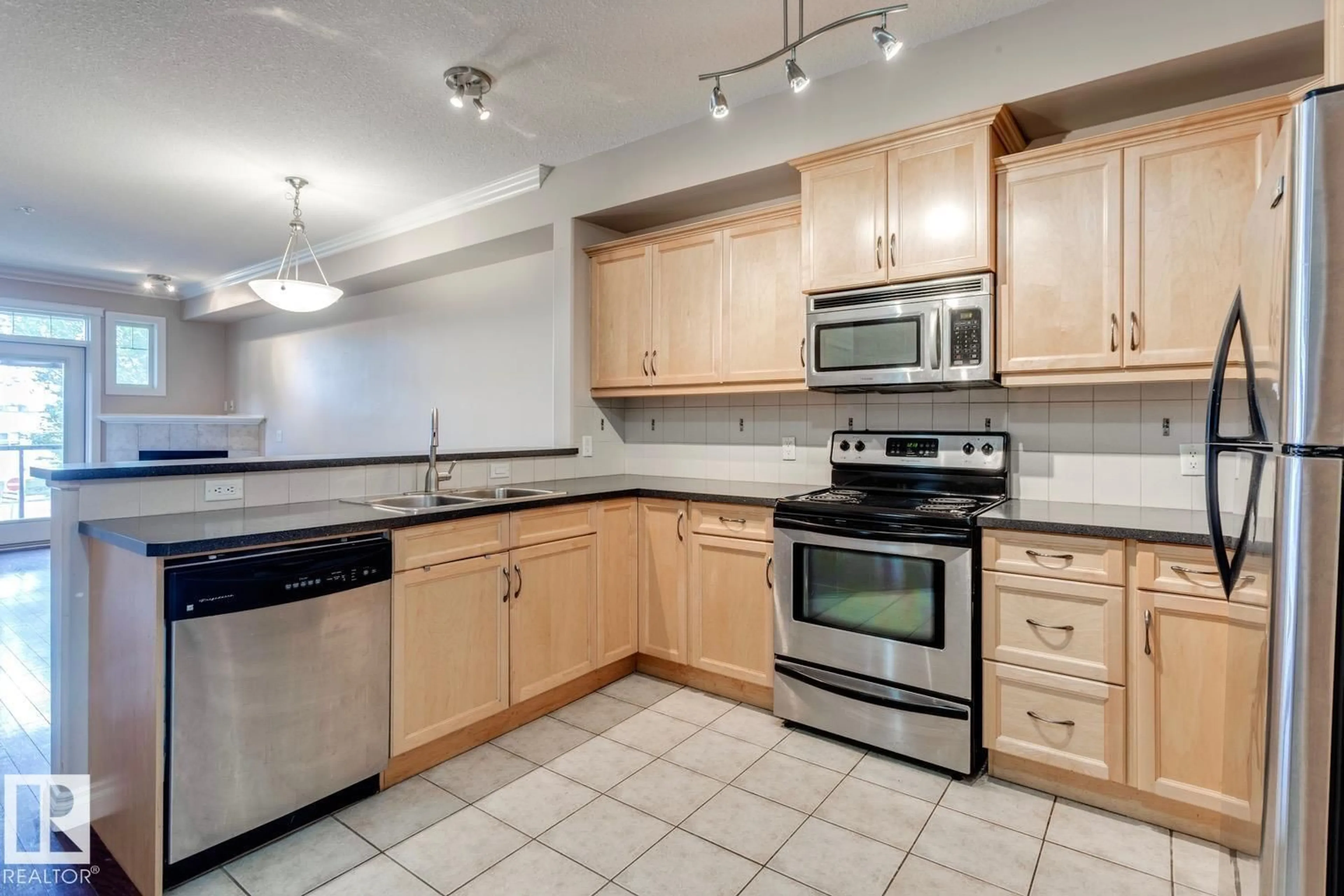 Standard kitchen, ceramic/tile floor for #212 - 12408 15 AV, Edmonton Alberta T6W1X2
