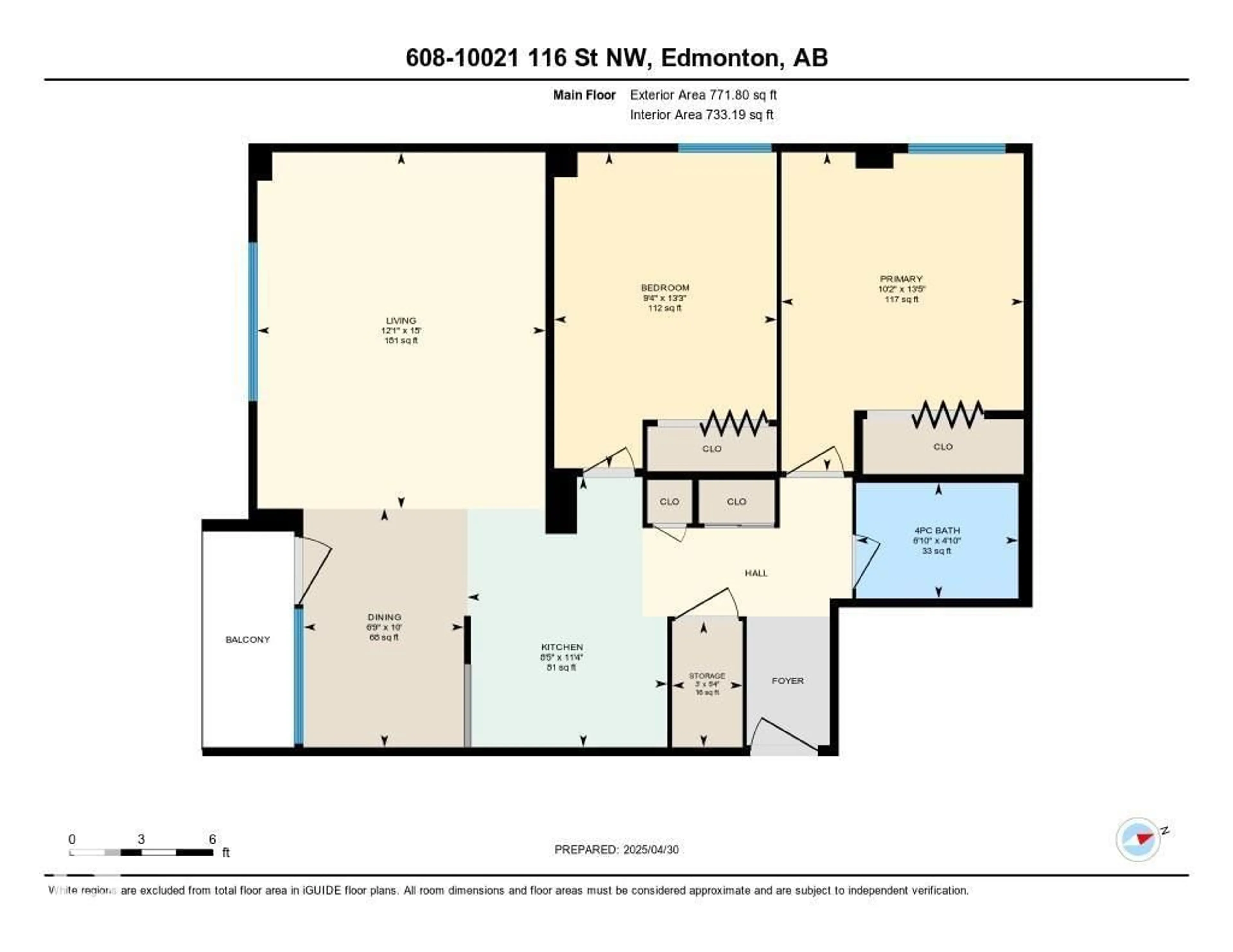 Floor plan for #608 - 10021 116 ST, Edmonton Alberta T5K1V5