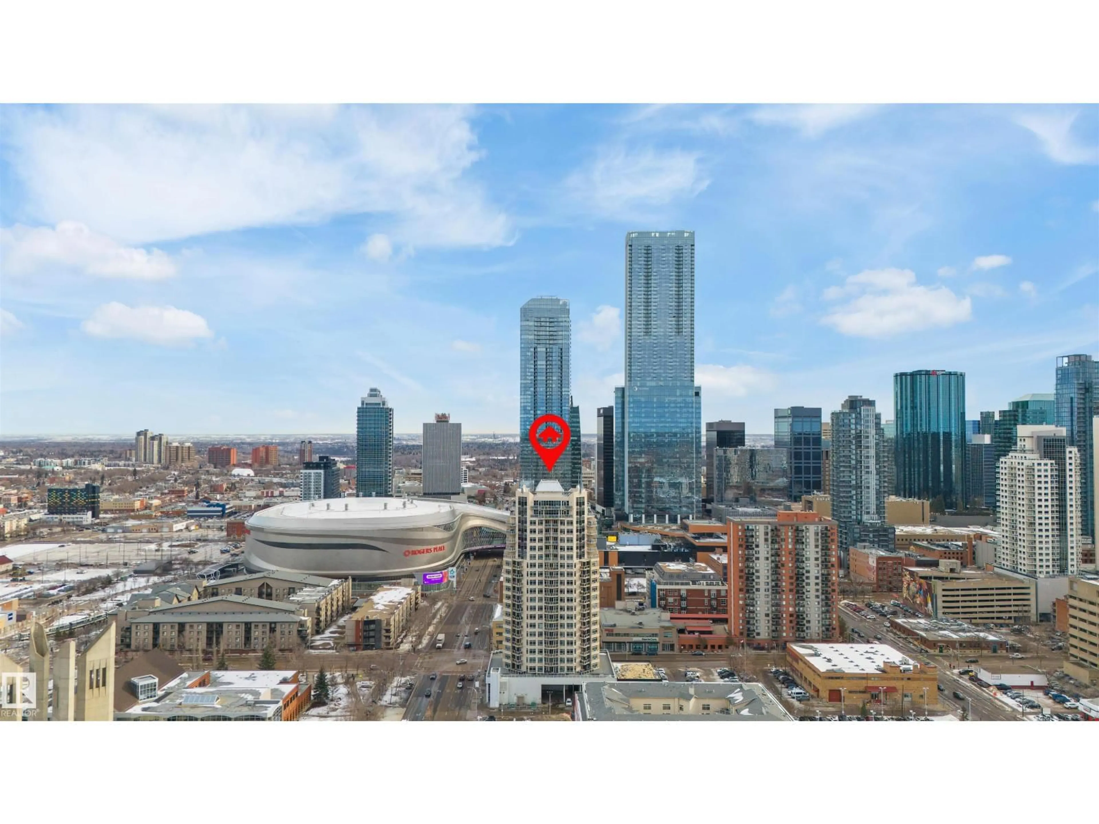 A pic from outside/outdoor area/front of a property/back of a property/a pic from drone, city buildings view from balcony for 10388 - 1901 105 ST, Edmonton Alberta T5J0C2