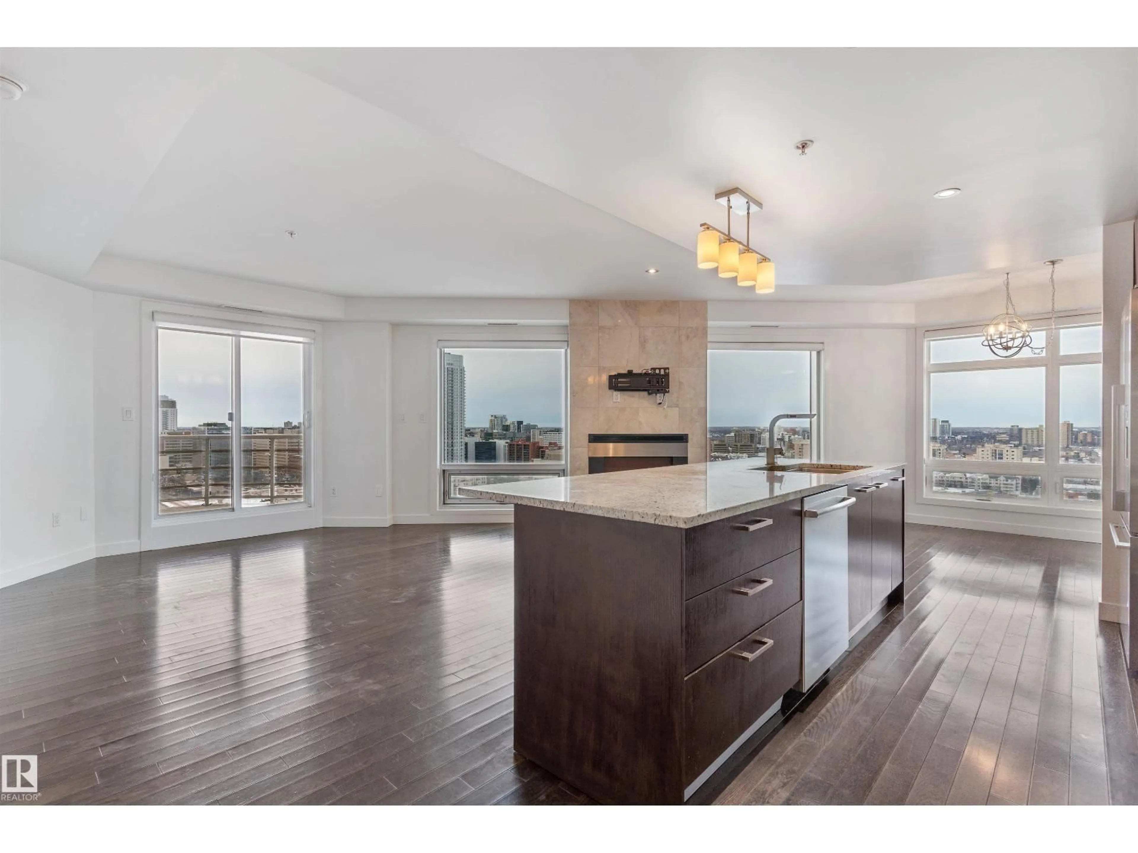 Open concept kitchen, wood/laminate floor for 10388 - 1901 105 ST, Edmonton Alberta T5J0C2