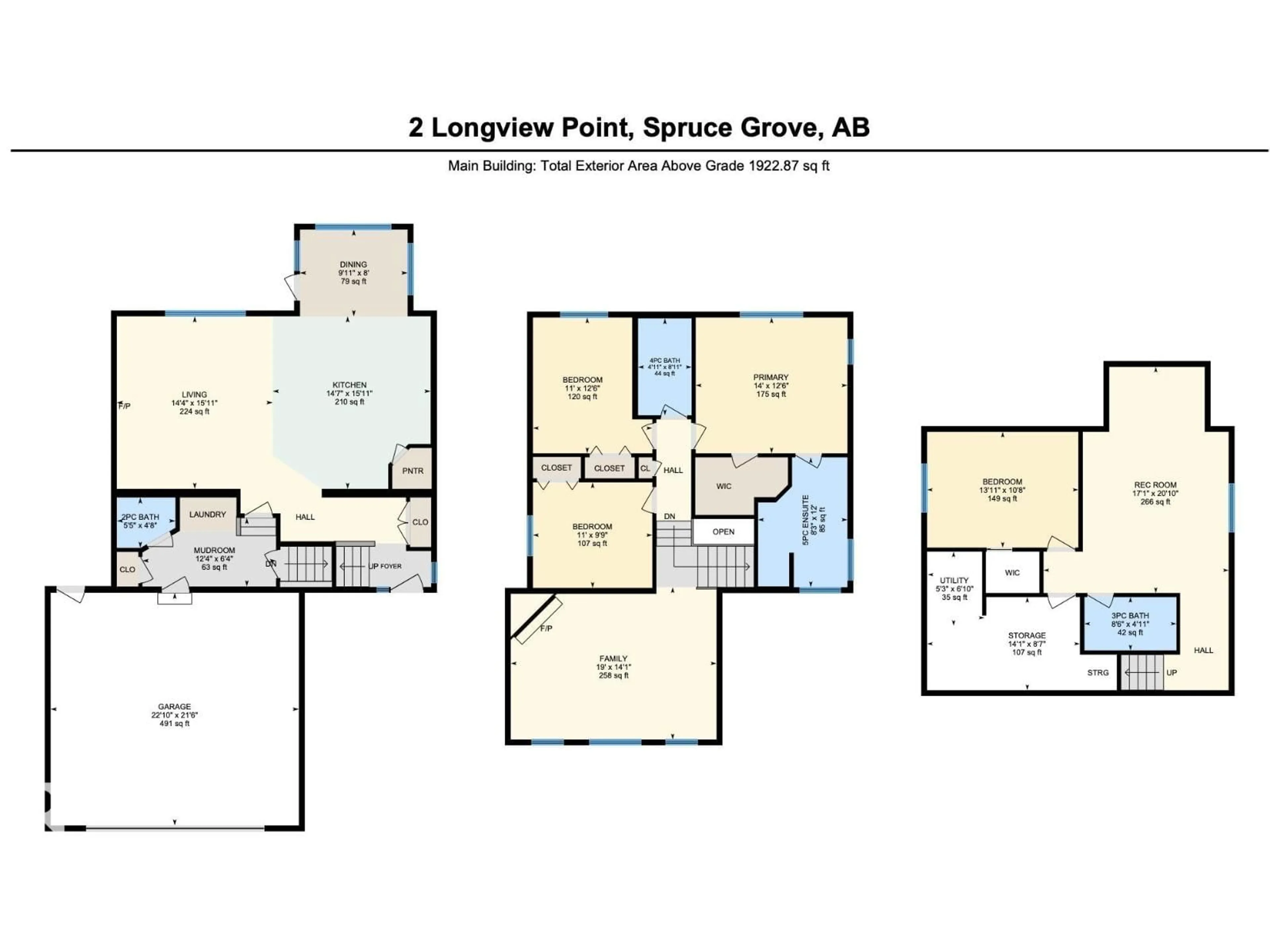 Floor plan for 2 LONGVIEW PT, Spruce Grove Alberta T7X0H4