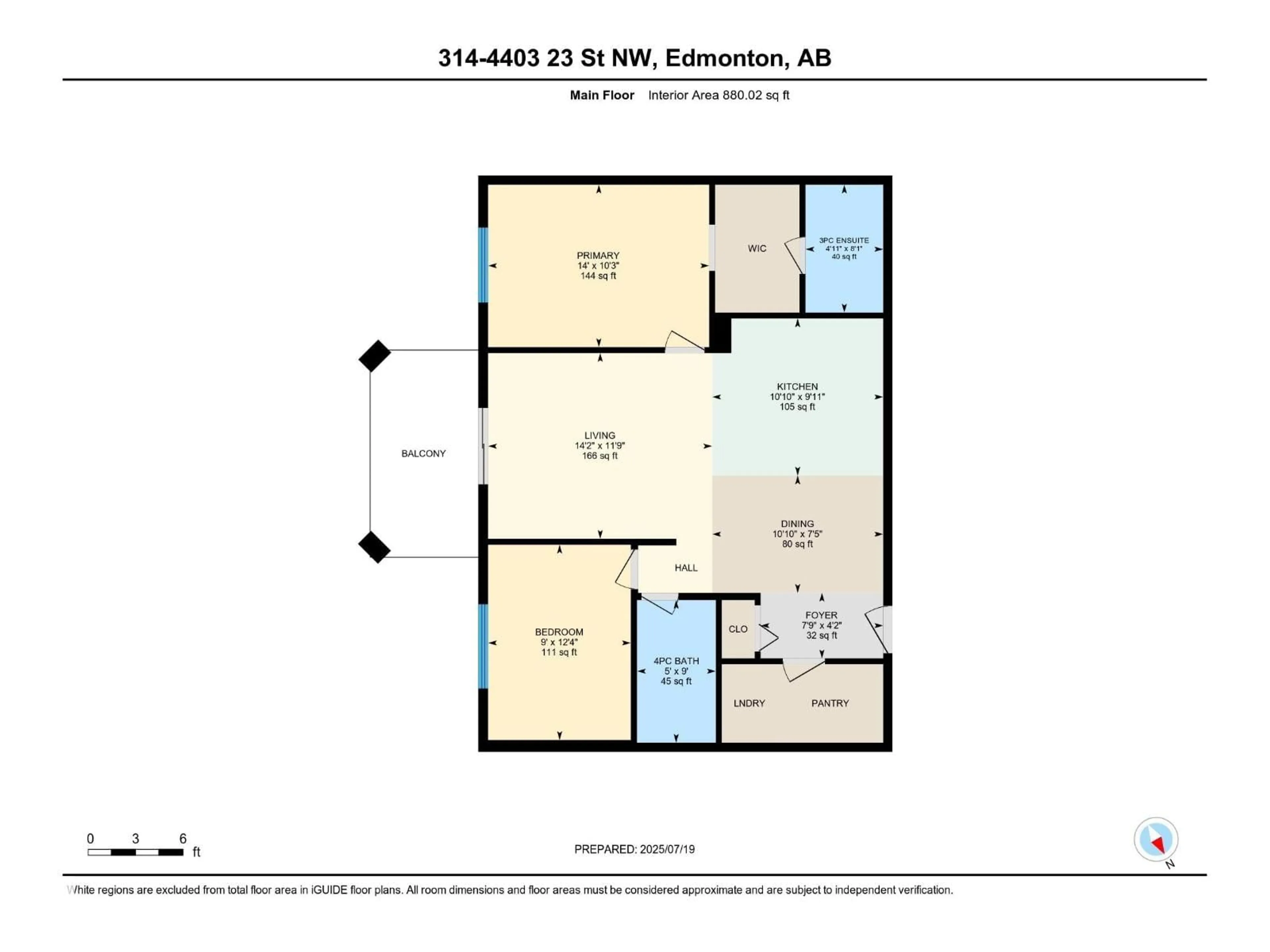Floor plan for #314 - 4403 23 ST, Edmonton Alberta T6T0E4