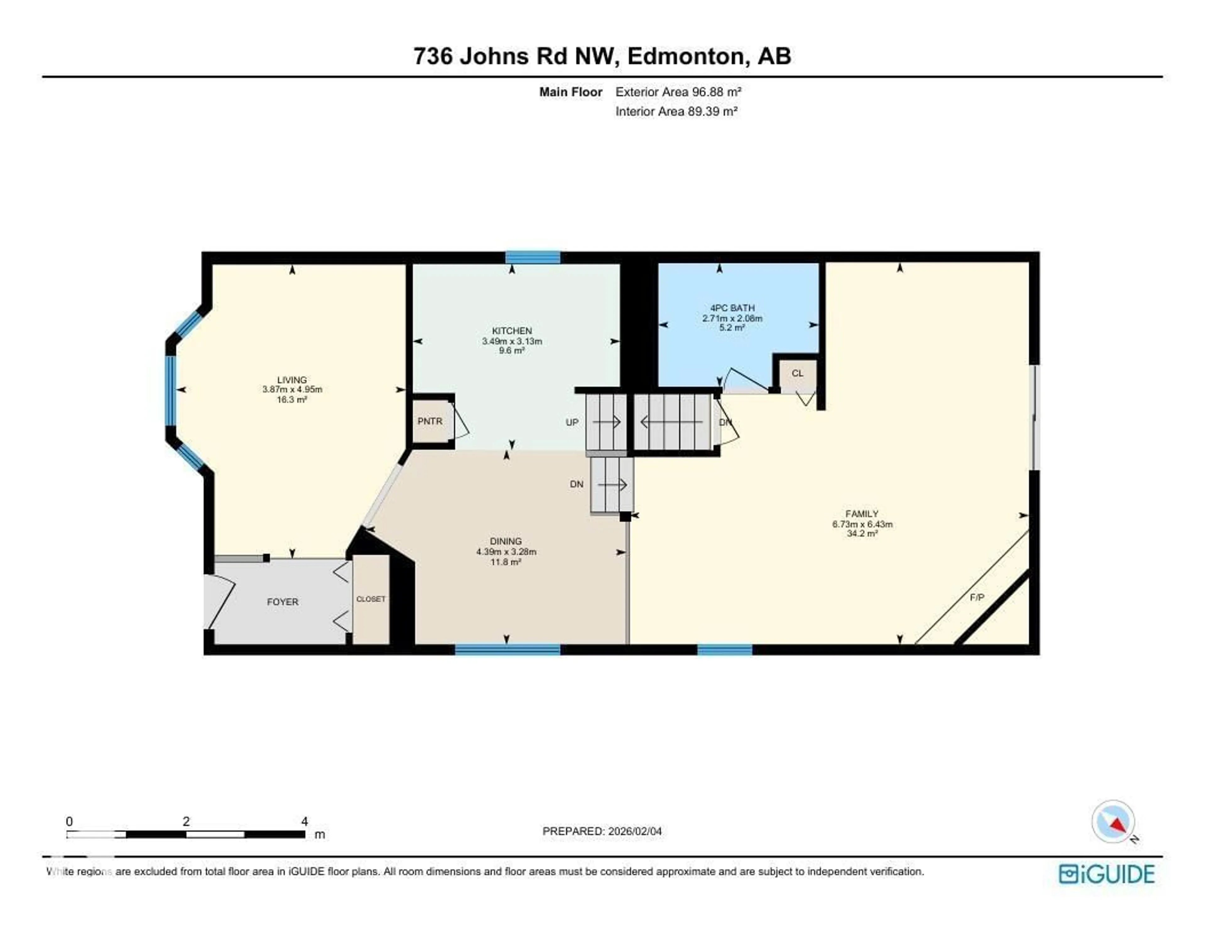 Floor plan for 736 JOHNS RD, Edmonton Alberta T6L6P3