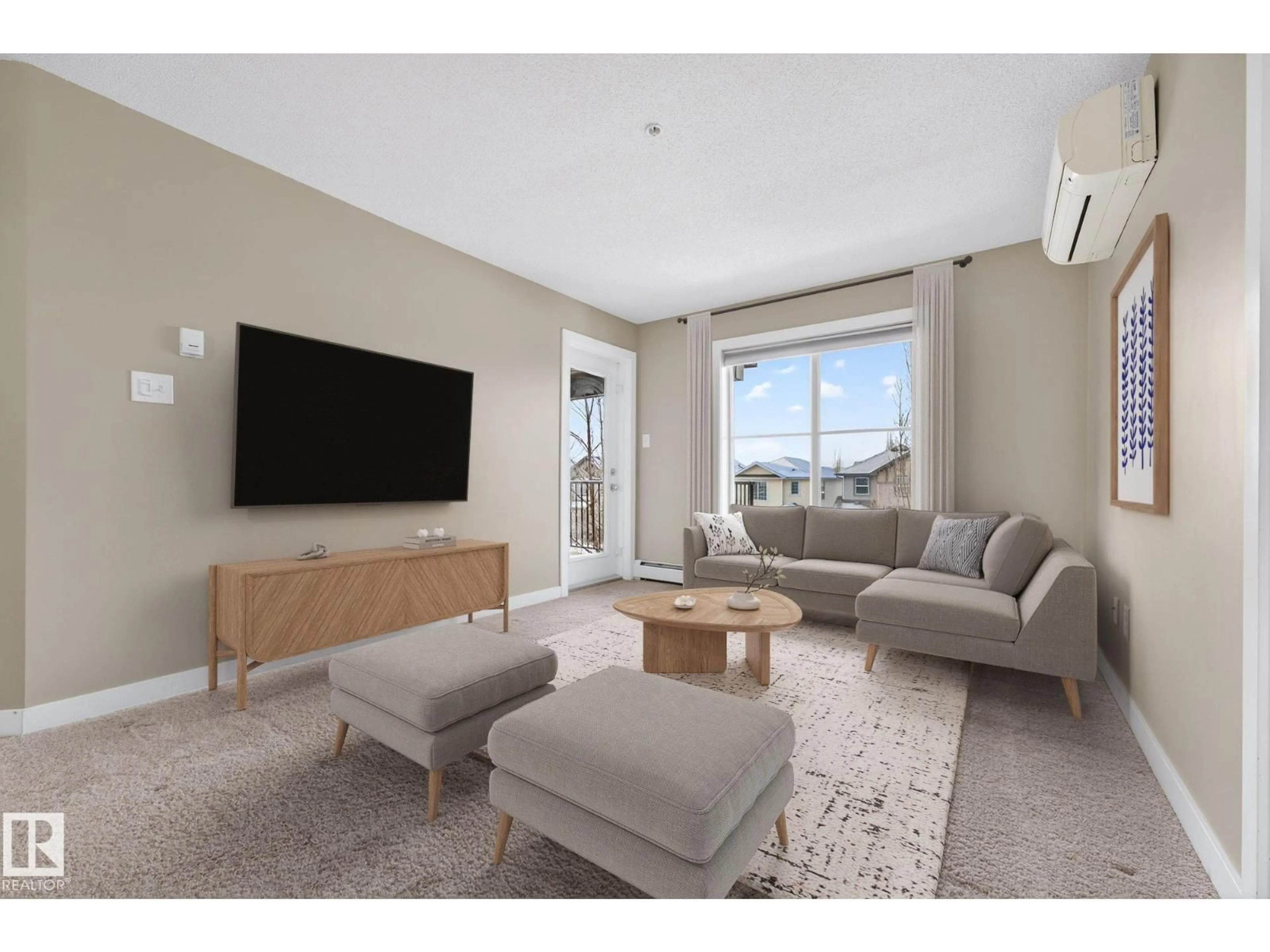 Living room with furniture, unknown for #213 - 270 MCCONACHIE DR, Edmonton Alberta T5Y3N4