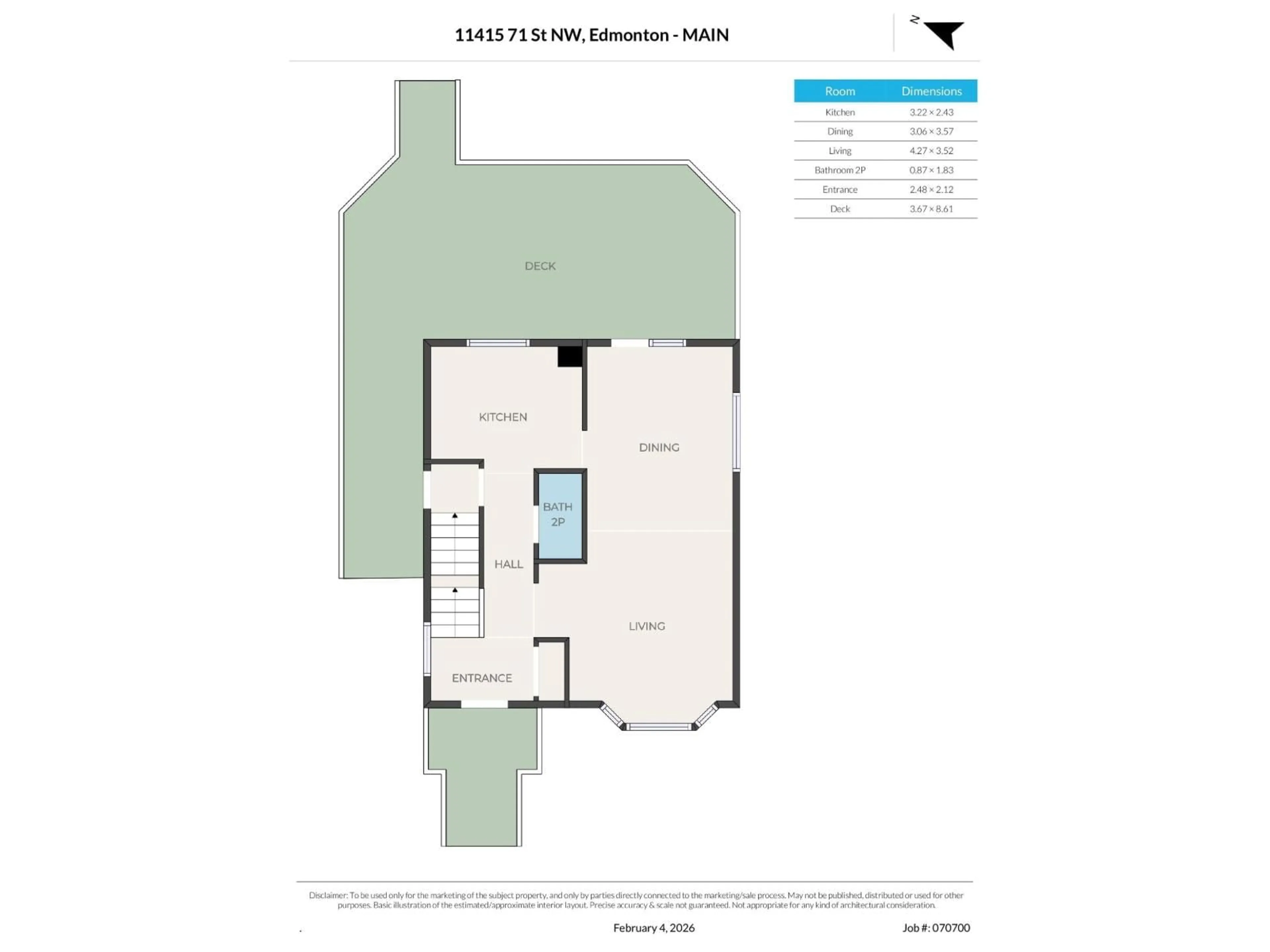 Floor plan for 11415 71 ST, Edmonton Alberta T5B1V8