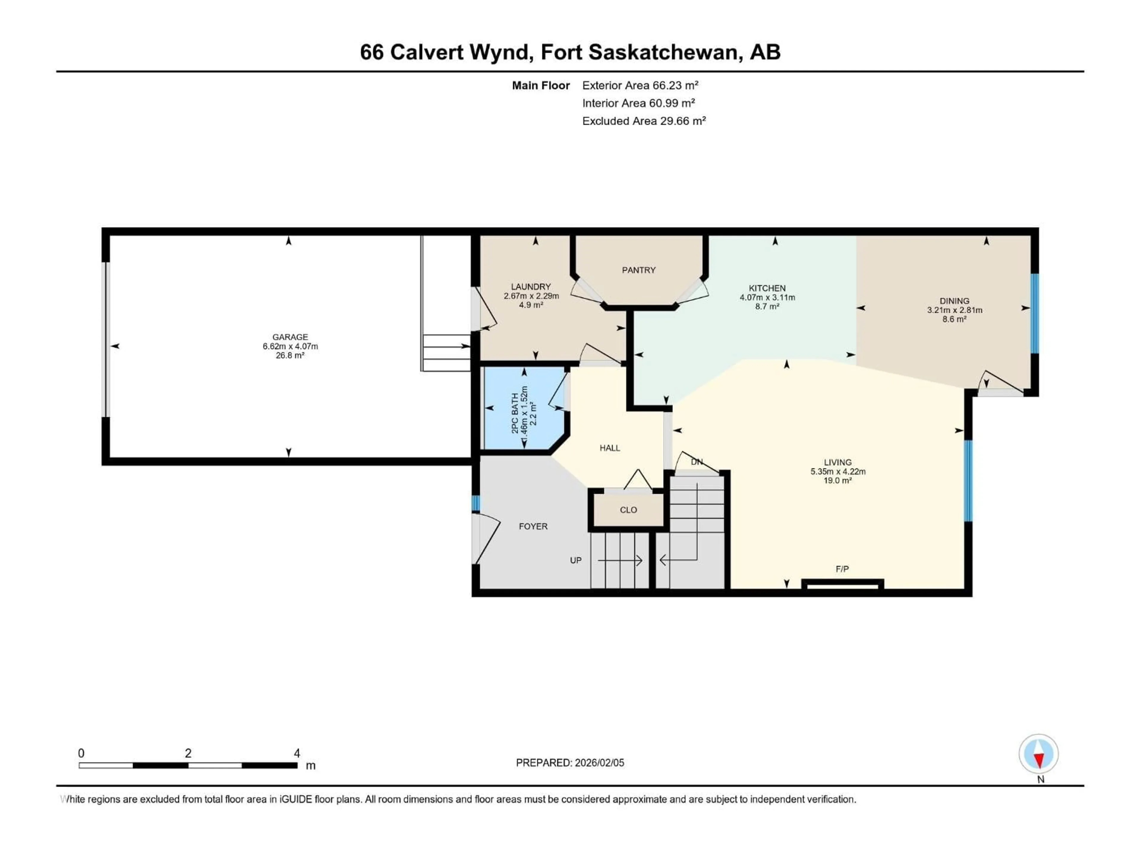 Floor plan for 66 CALVERT WD, Fort Saskatchewan Alberta T8L0C3