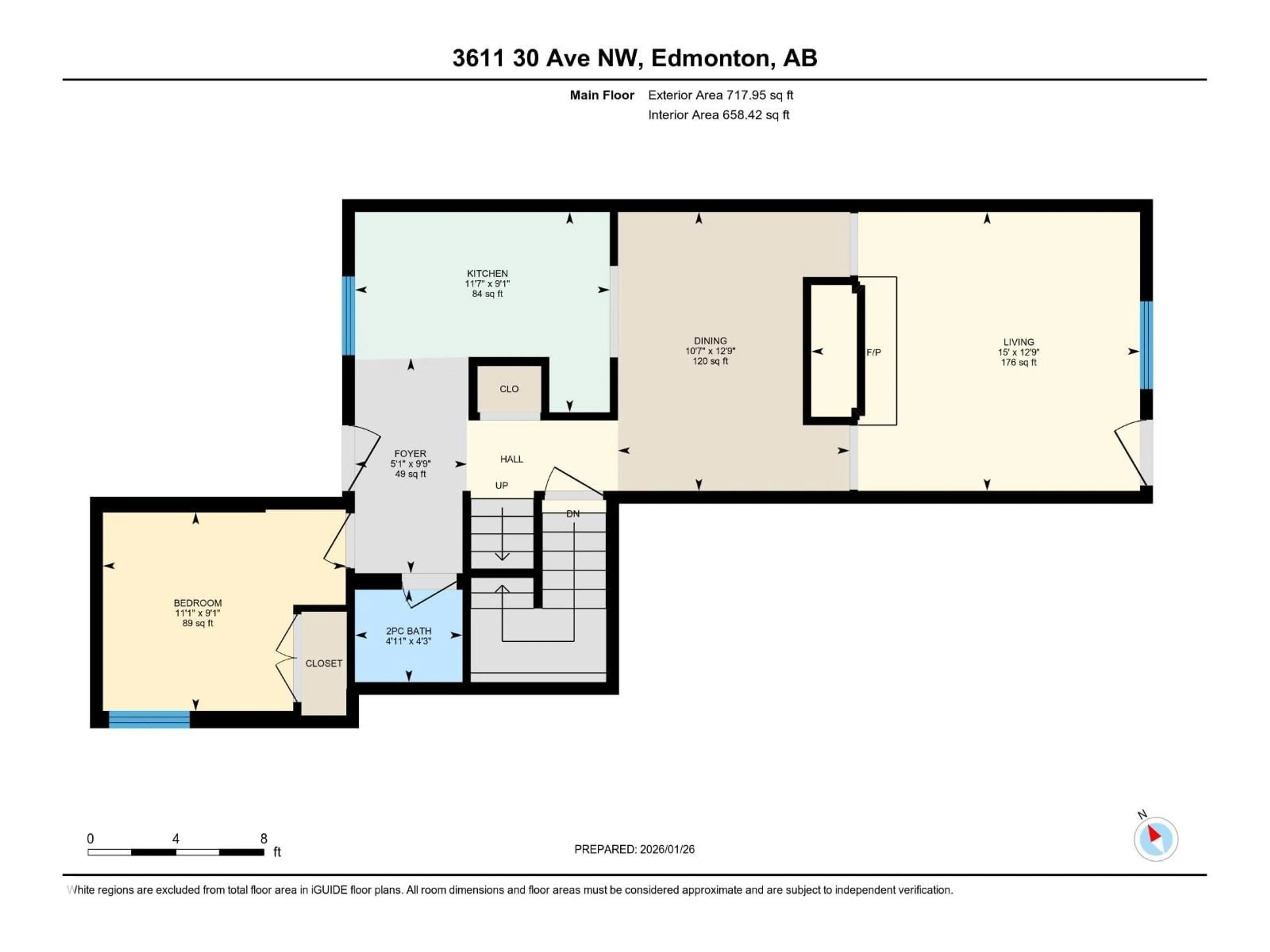 Floor plan for 3611 30 AV, Edmonton Alberta T6L5H5
