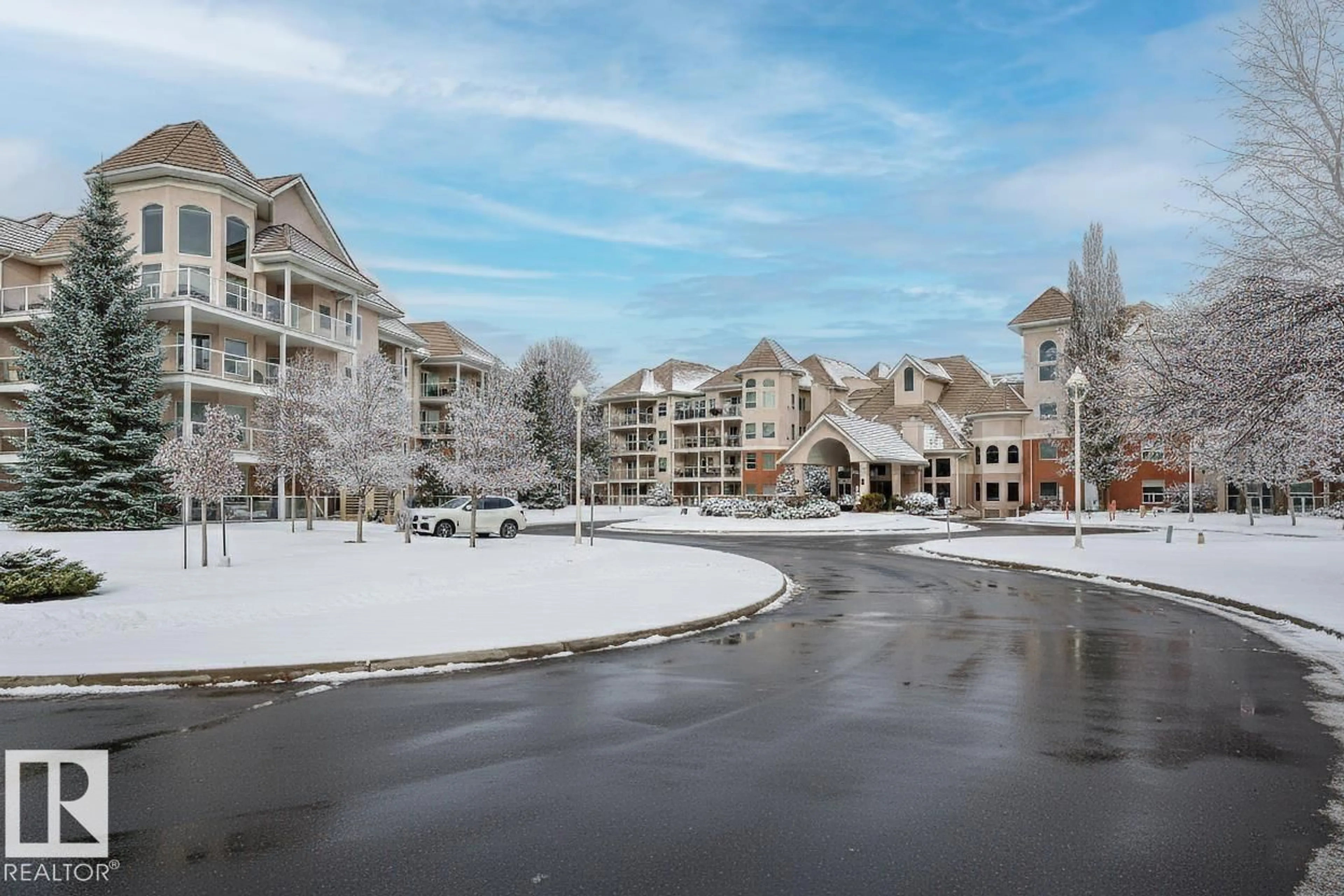 A pic from outside/outdoor area/front of a property/back of a property/a pic from drone, mountain view for #336 - 9008 99 AV, Edmonton Alberta T5H4M6