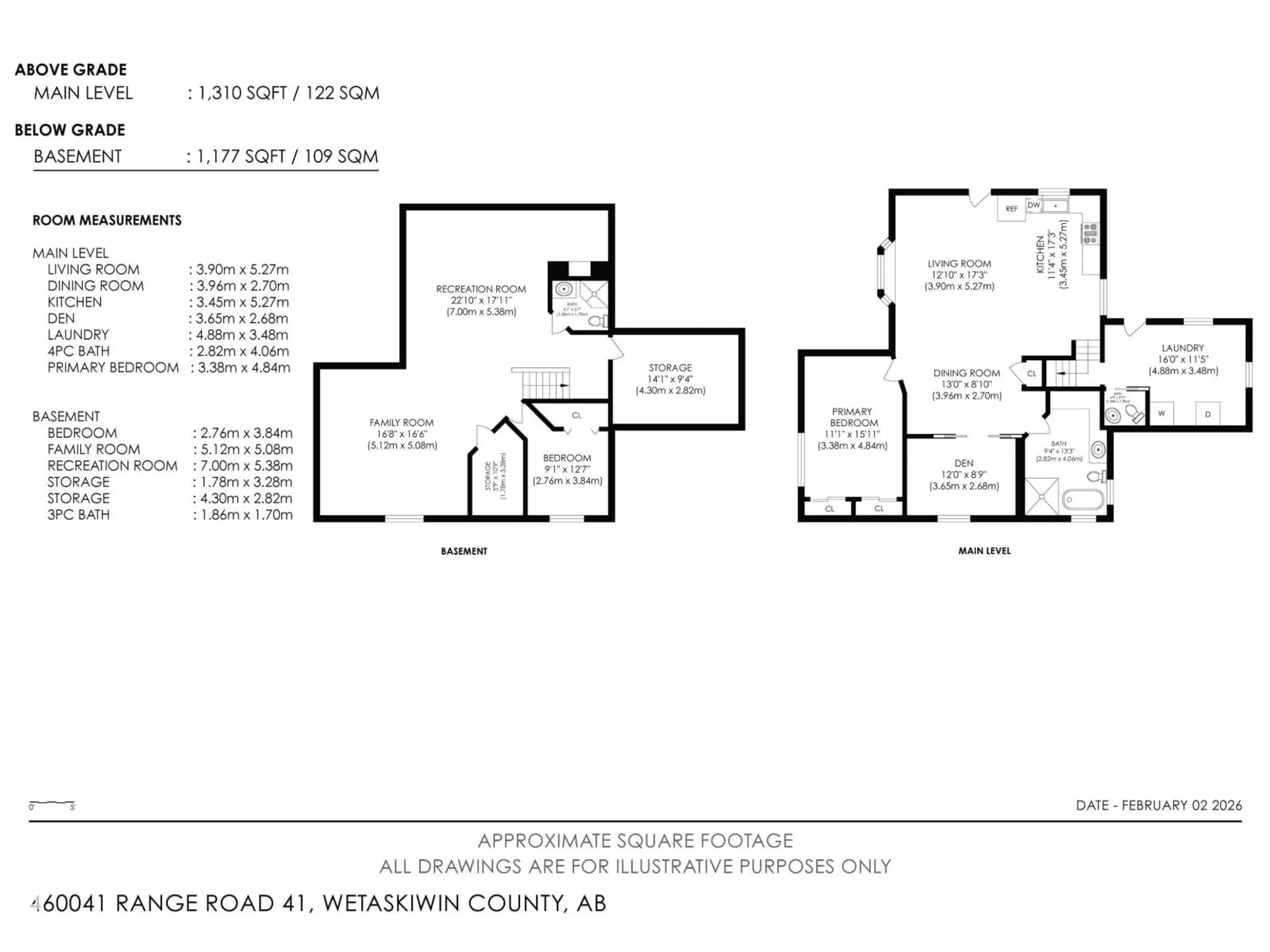 Floor plan for 460041 RANGE ROAD 41, Rural Wetaskiwin County Alberta T0C2X0