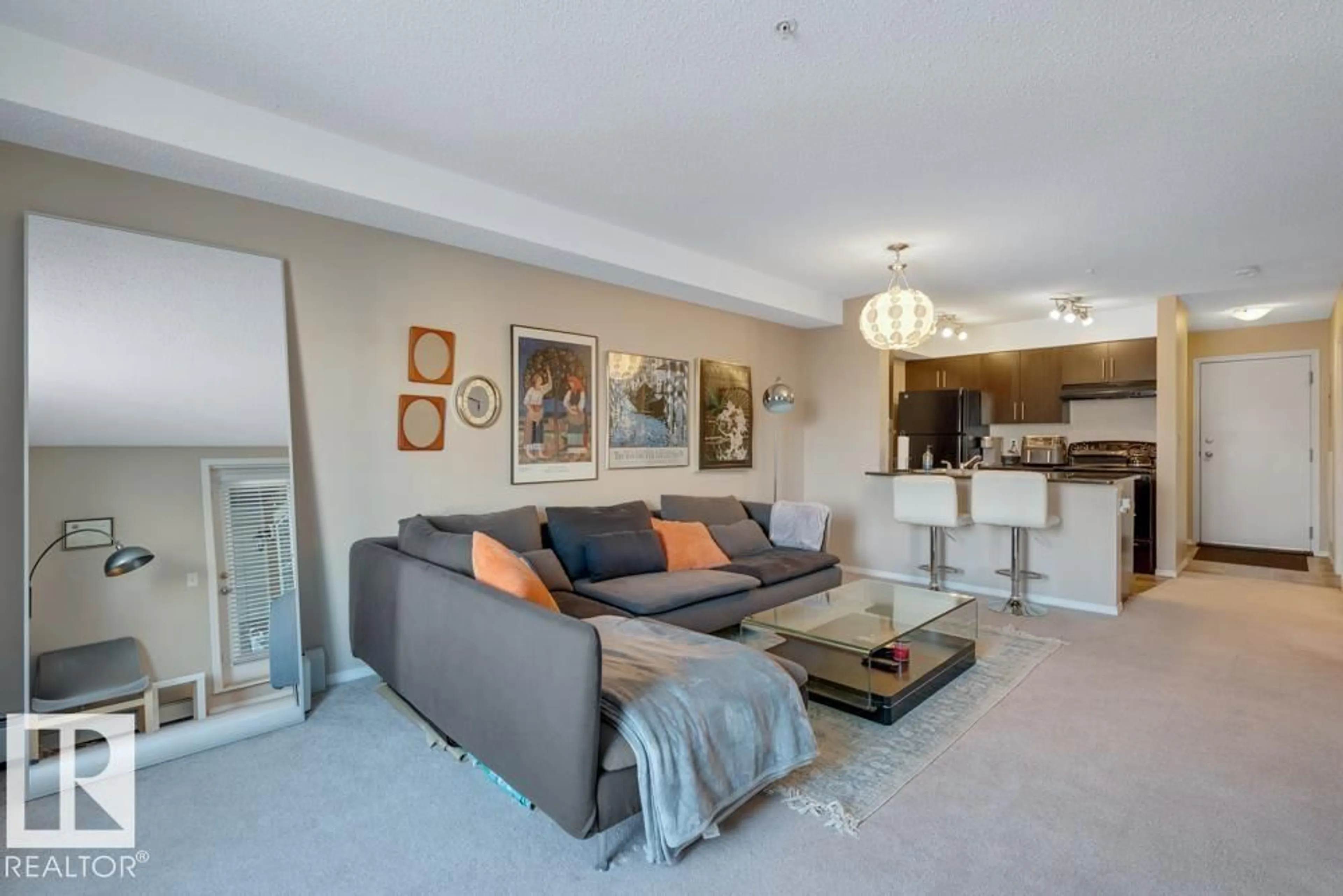 Living room with furniture, unknown for #209 - 530 WATT BV, Edmonton Alberta T6X1P7