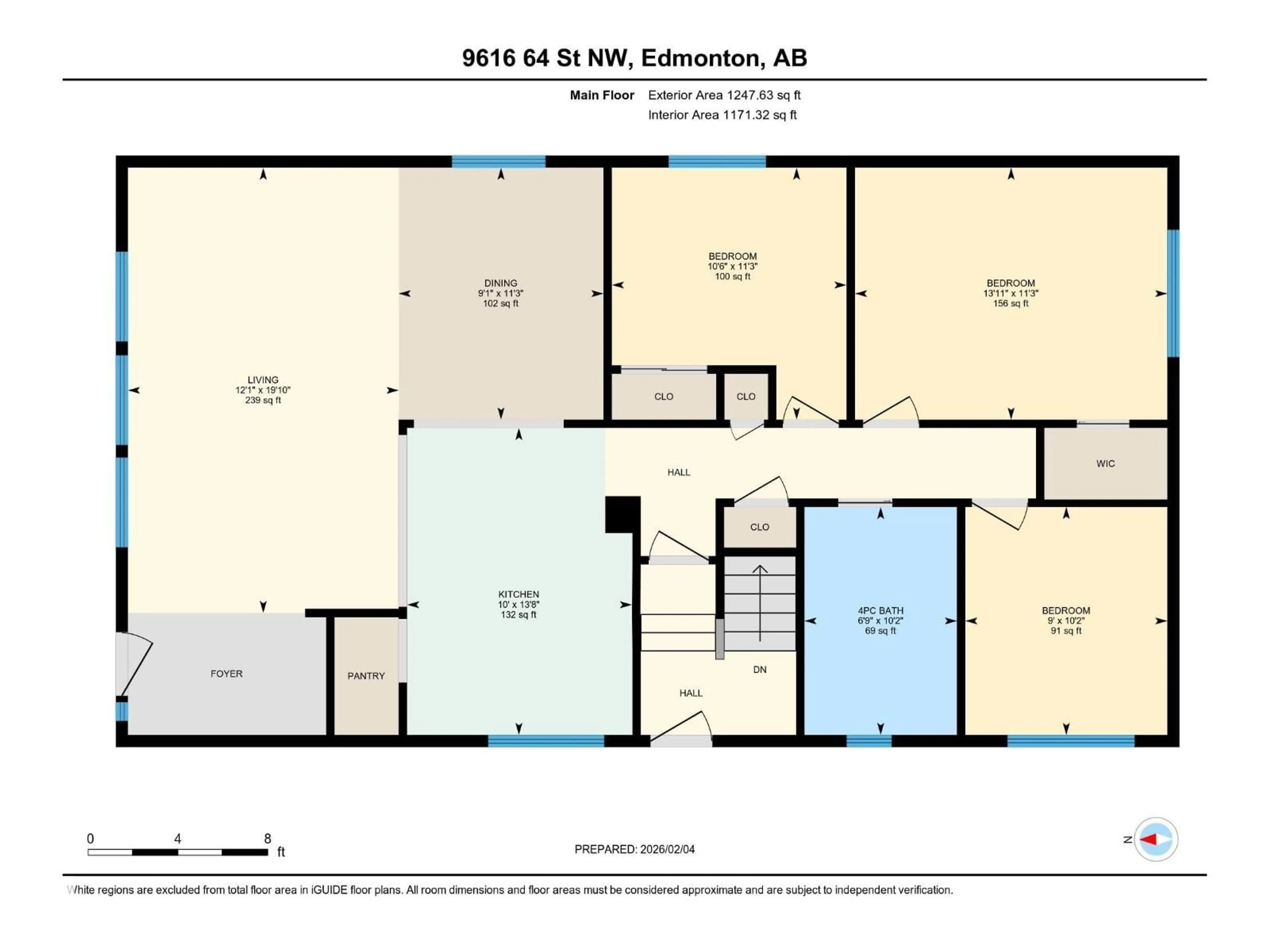 Floor plan for NW - 9616 64 ST, Edmonton Alberta T6B1R2