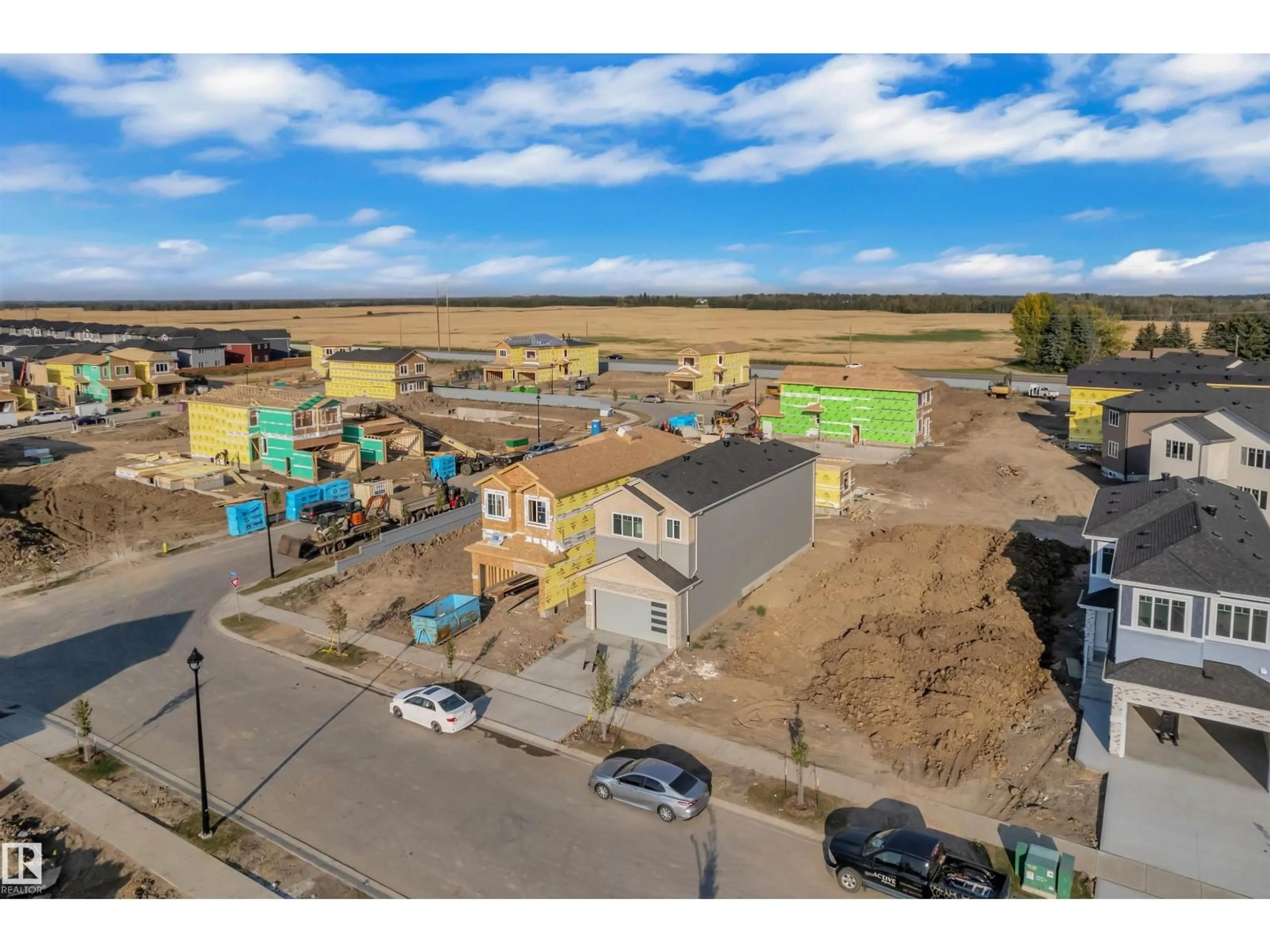 A pic from outside/outdoor area/front of a property/back of a property/a pic from drone, street for 4312 36 ST, Beaumont Alberta T4X3G8