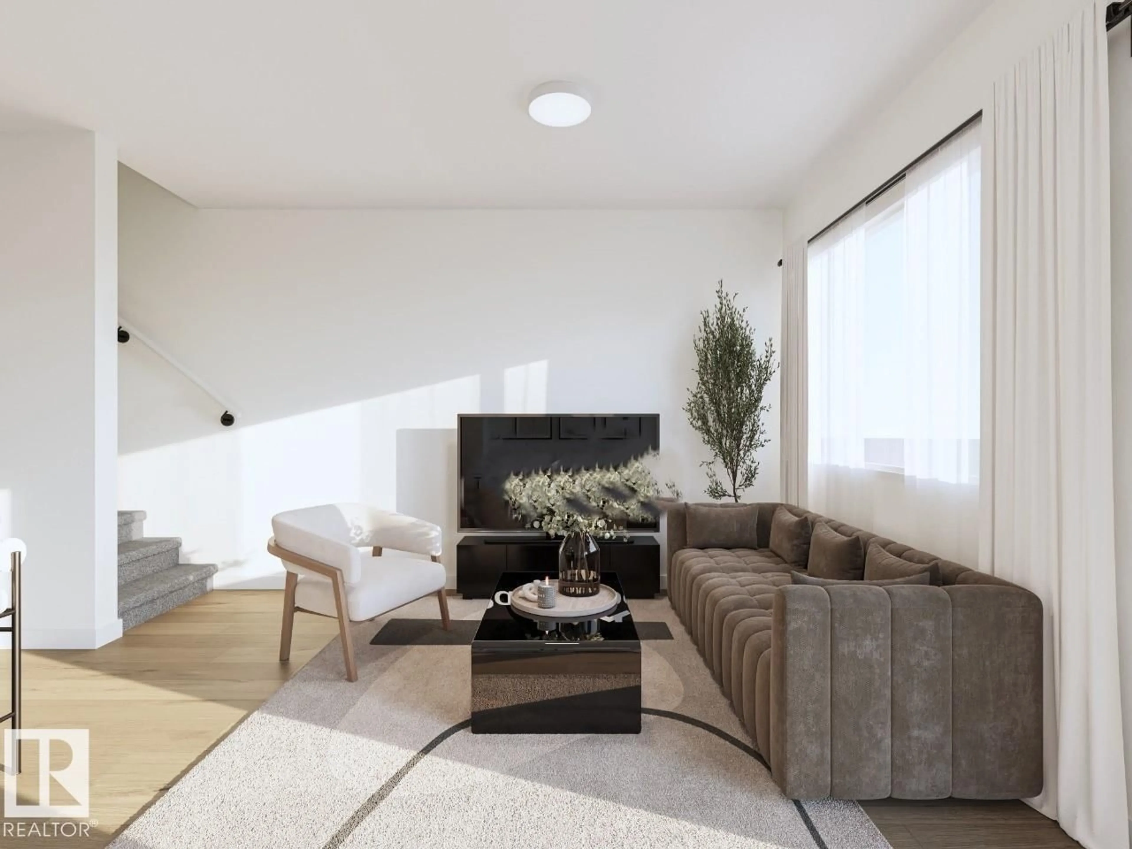 Living room with furniture, unknown for #54 - 3270 CHERNOWSKI WY, Edmonton Alberta T6W3X2