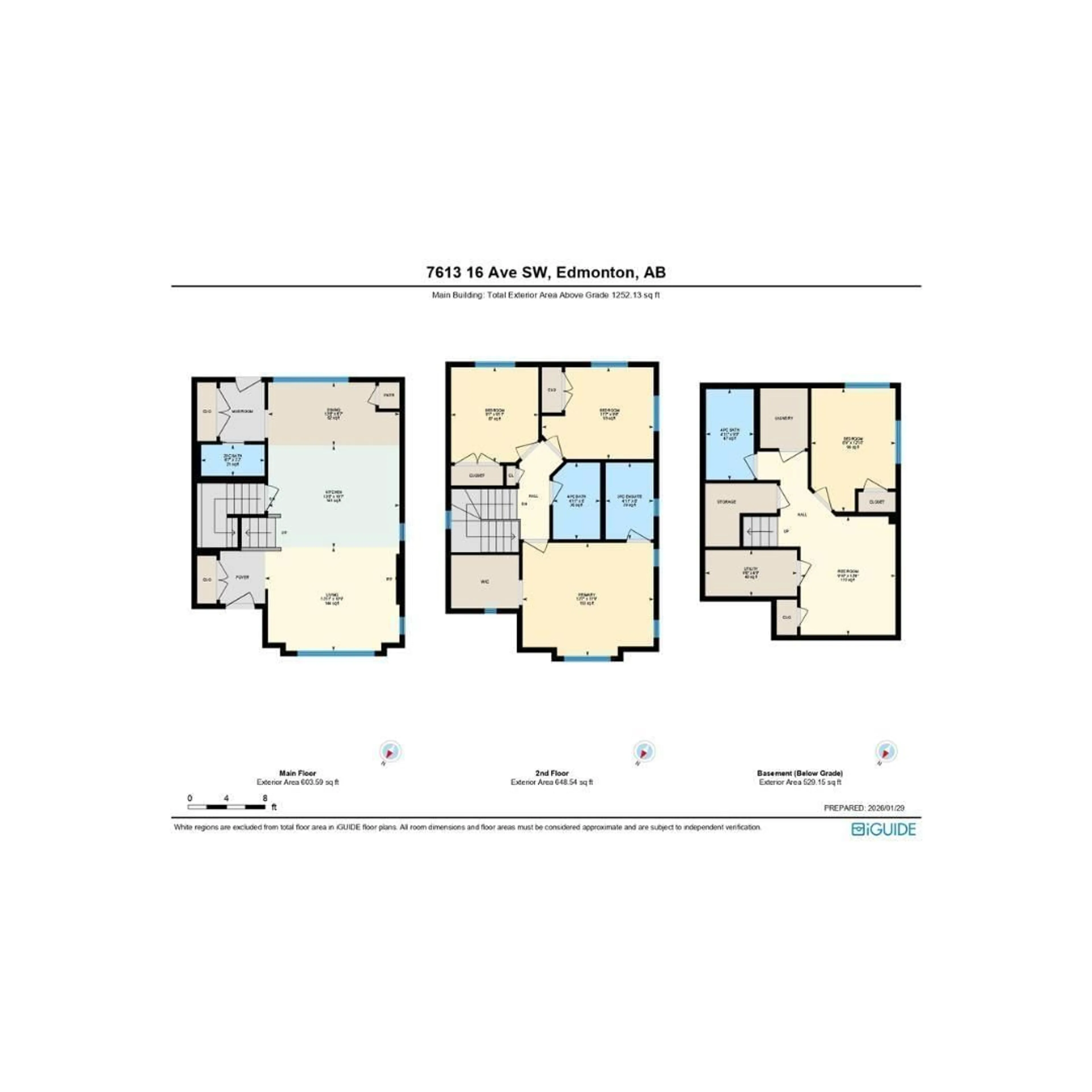 Floor plan for SW - 7613 16 AV, Edmonton Alberta T6X1M3