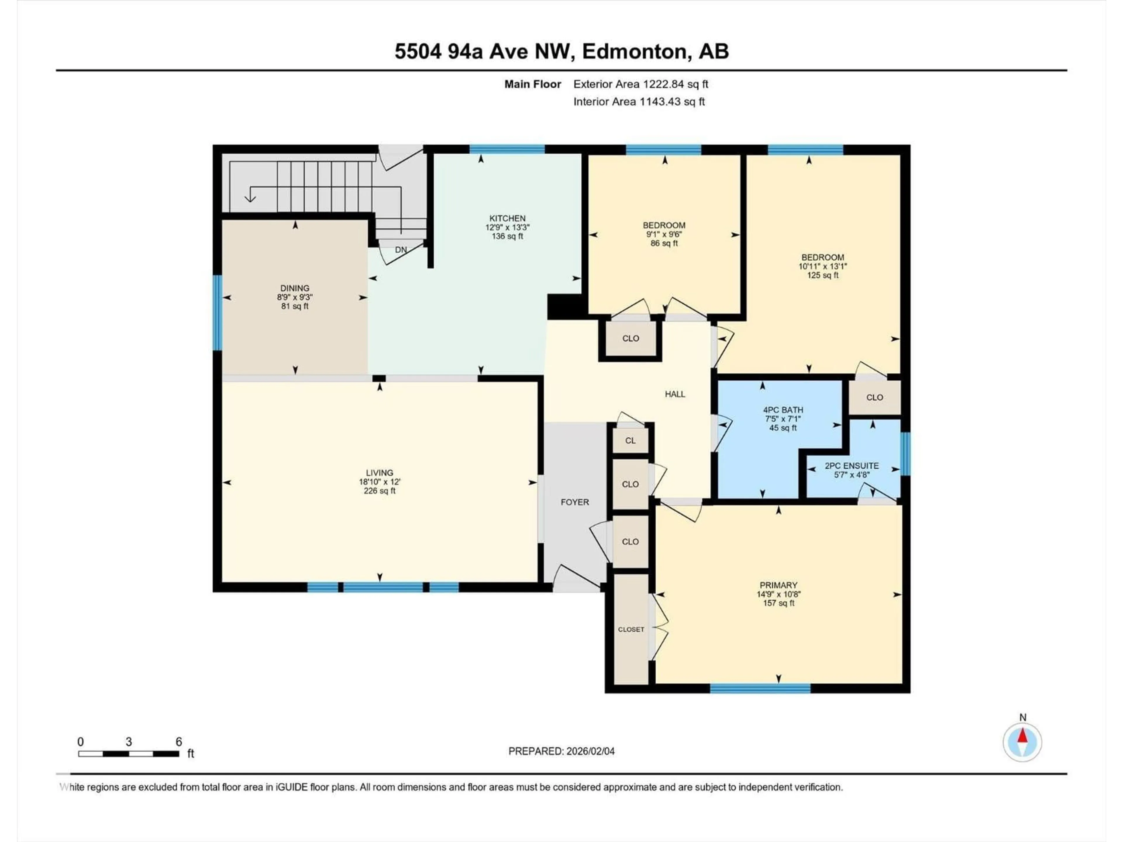 Floor plan for 5504 94A AV, Edmonton Alberta T6B0Y5