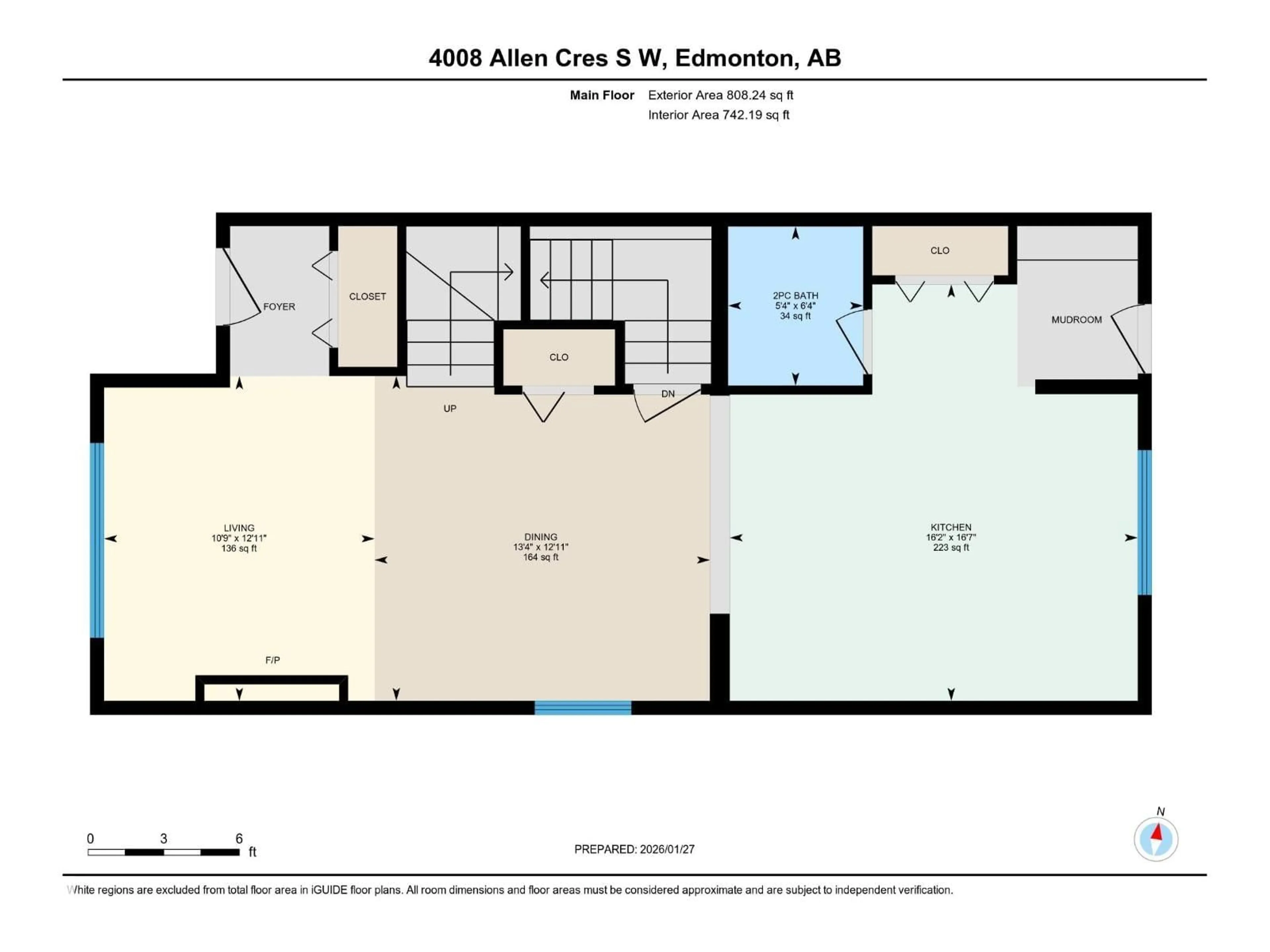 Floor plan for 4008 ALLAN CR, Edmonton Alberta T6W2K2
