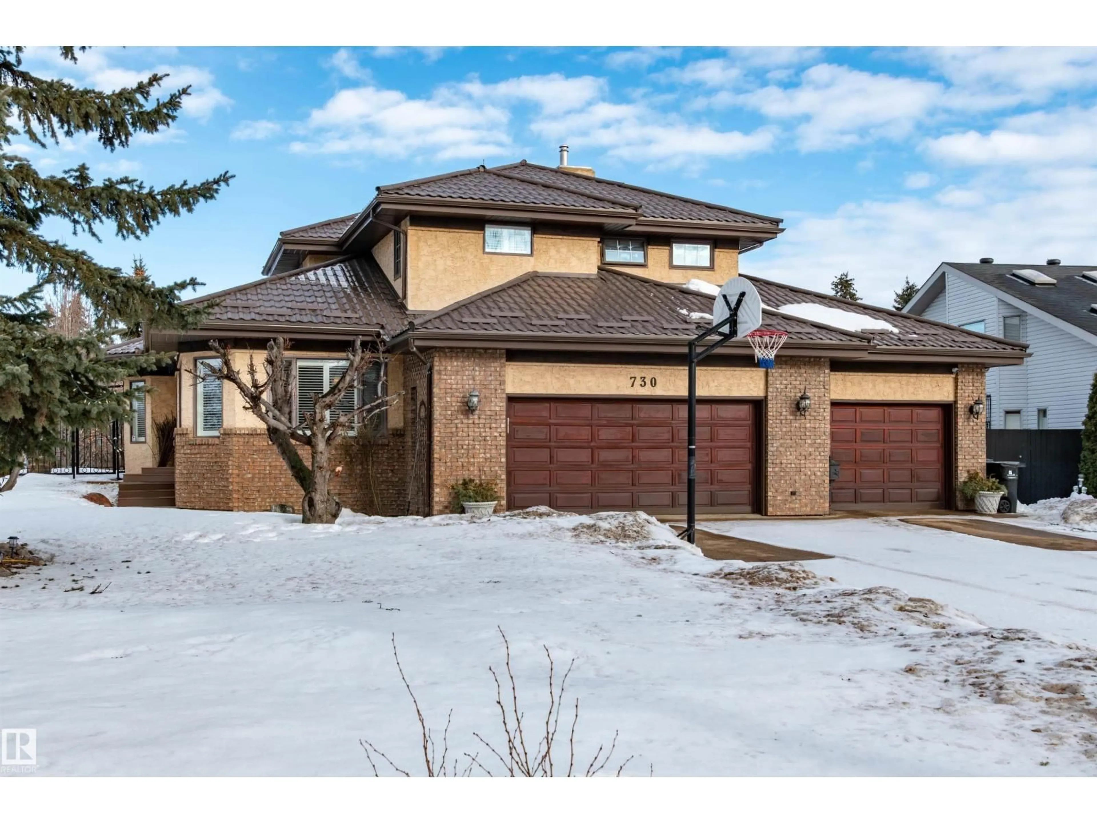 Home with brick exterior material, street for 730 ESTATE DR, Sherwood Park Alberta T8B1M4