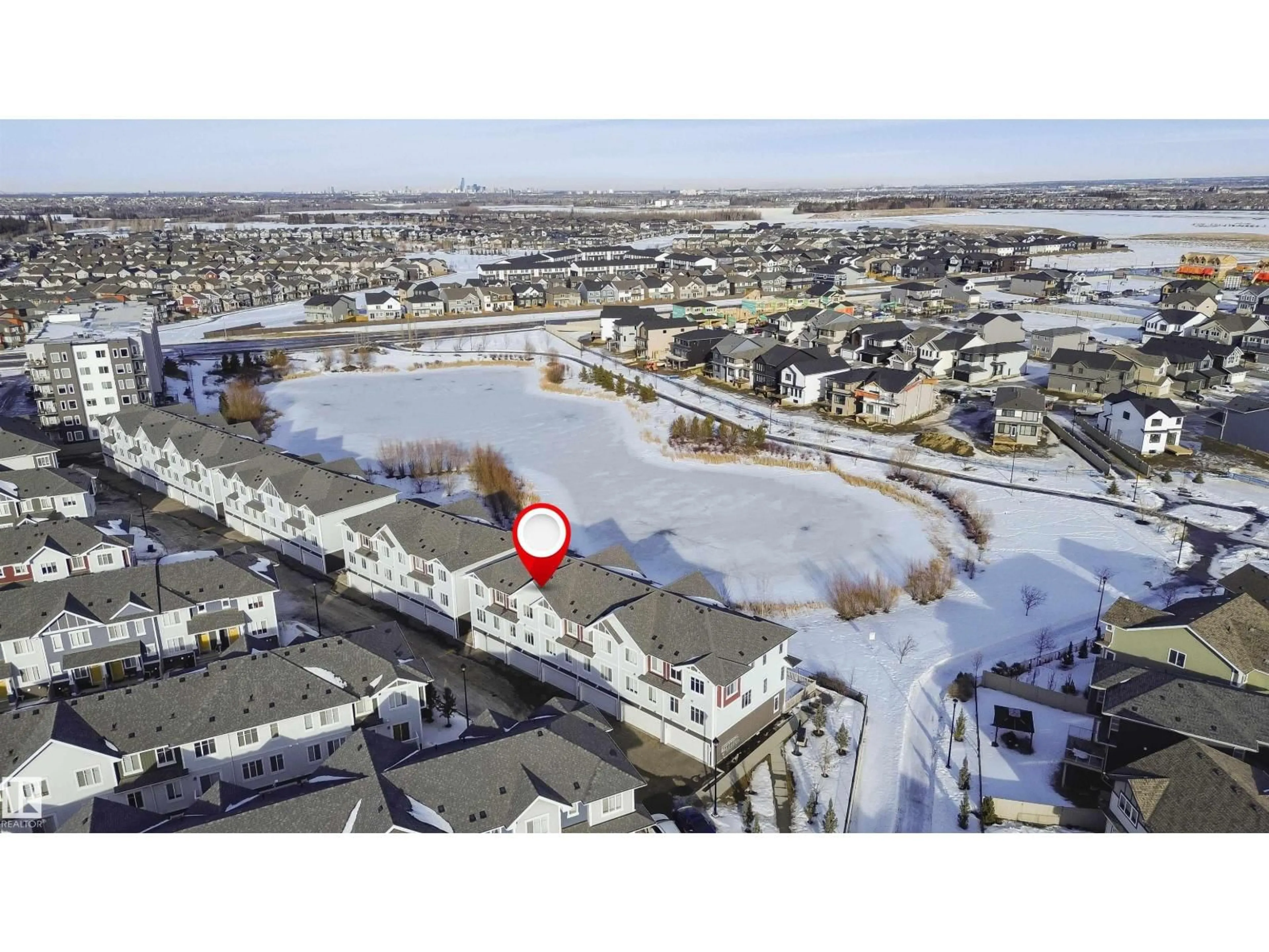 A pic from outside/outdoor area/front of a property/back of a property/a pic from drone, water/lake/river/ocean view for 56 - 2905 141 ST, Edmonton Alberta T6W3M4
