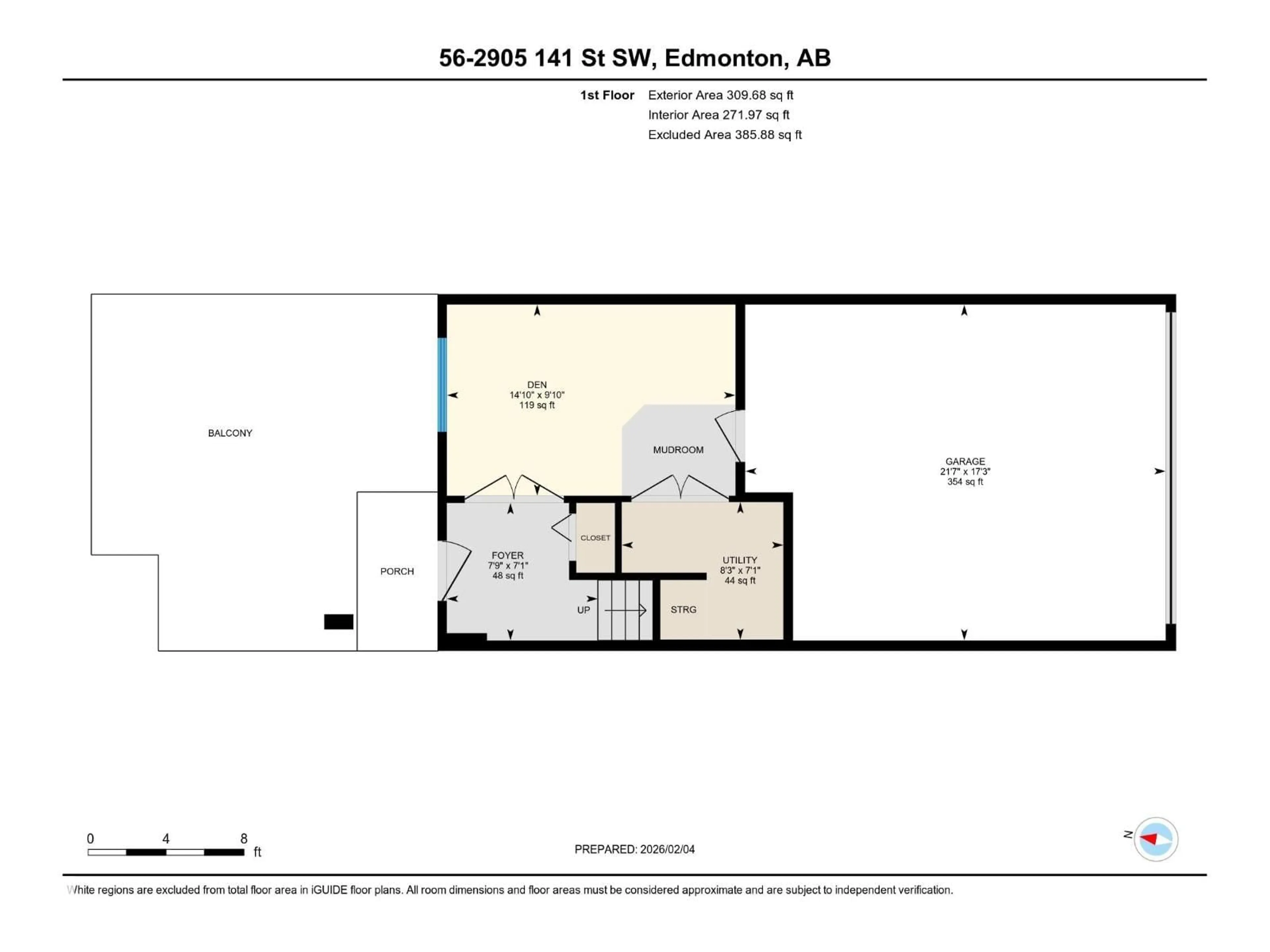 Floor plan for 56 - 2905 141 ST, Edmonton Alberta T6W3M4