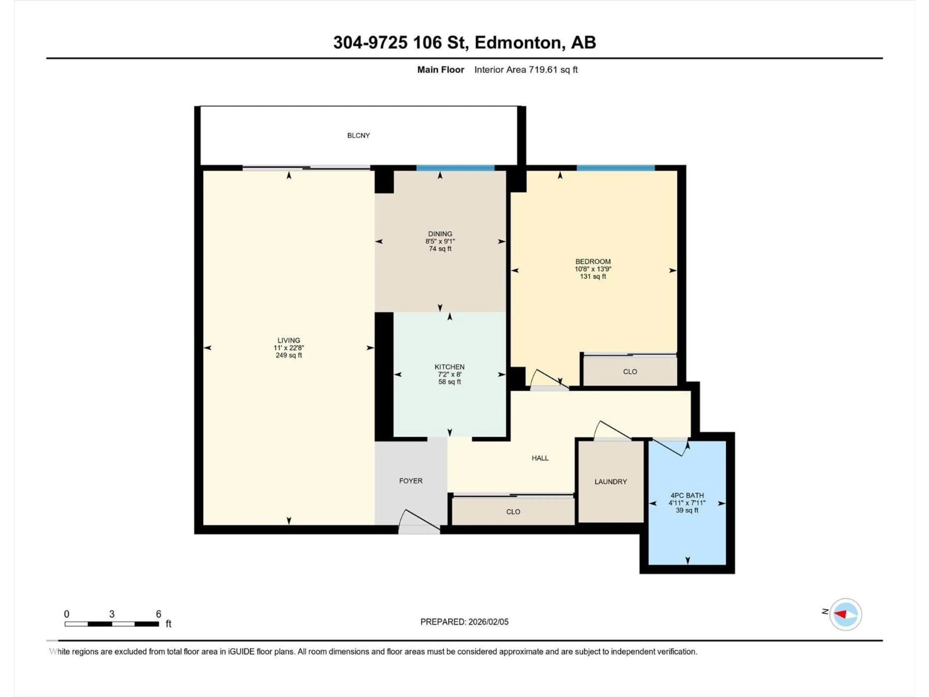 Floor plan for #304 - 9725 106 ST, Edmonton Alberta T5K1B5